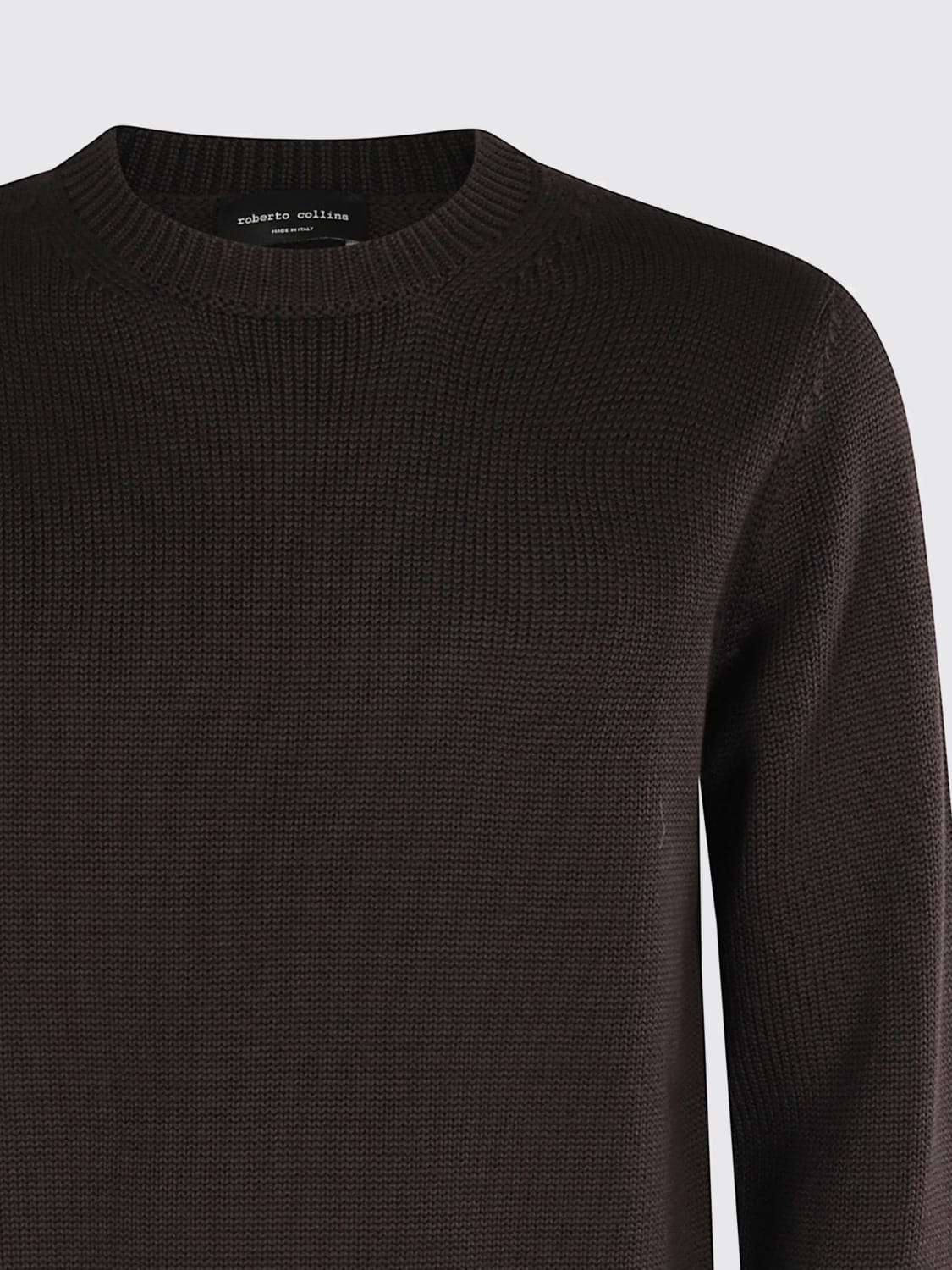 ROBERTO COLLINA 毛衣: 毛衣 男士 Roberto Collina, 暗色 - Img 3