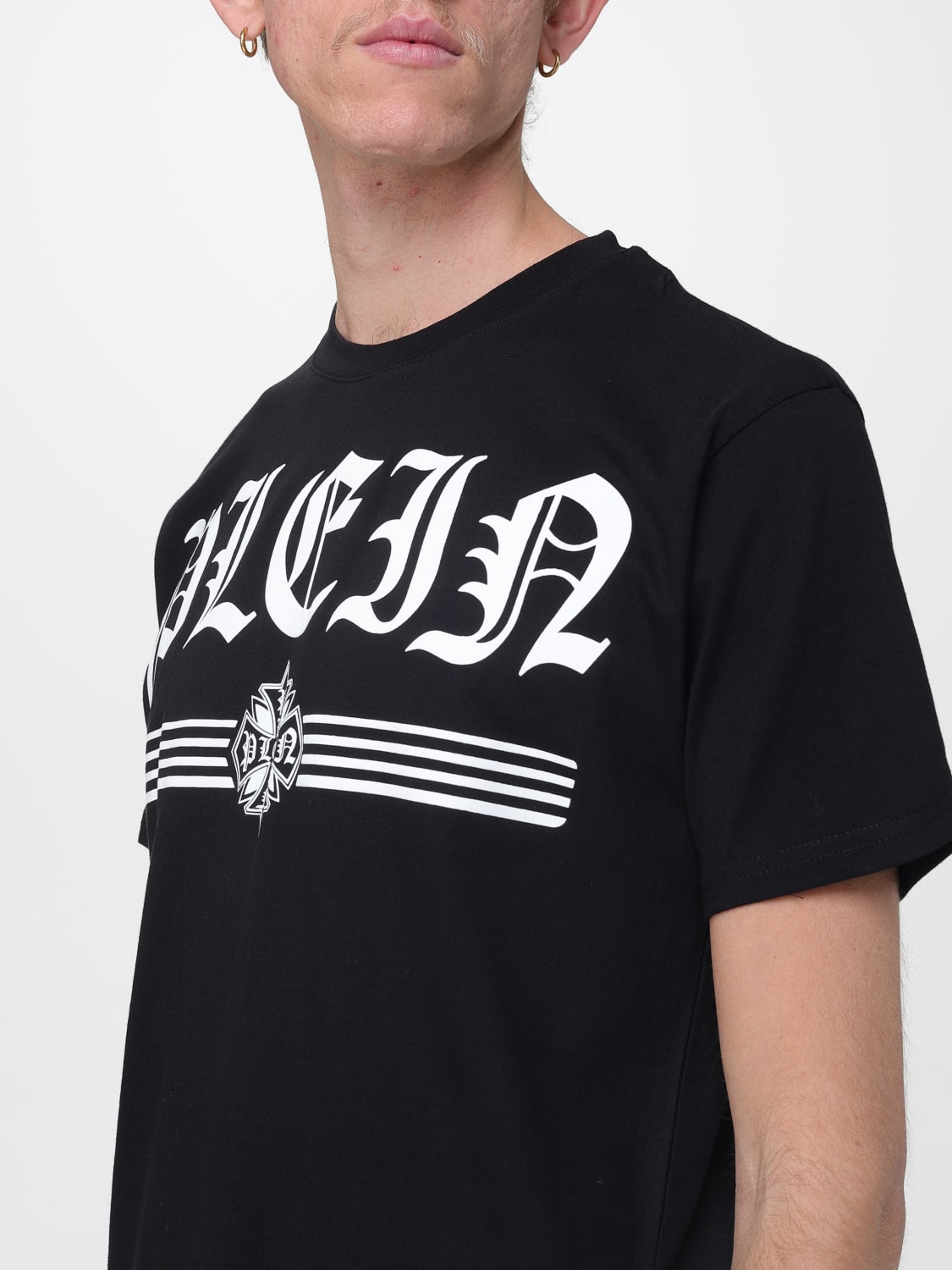 PHILIPP PLEIN T-SHIRT: T-shirt in cotone con logo Philipp Plein, Nero - Img 3