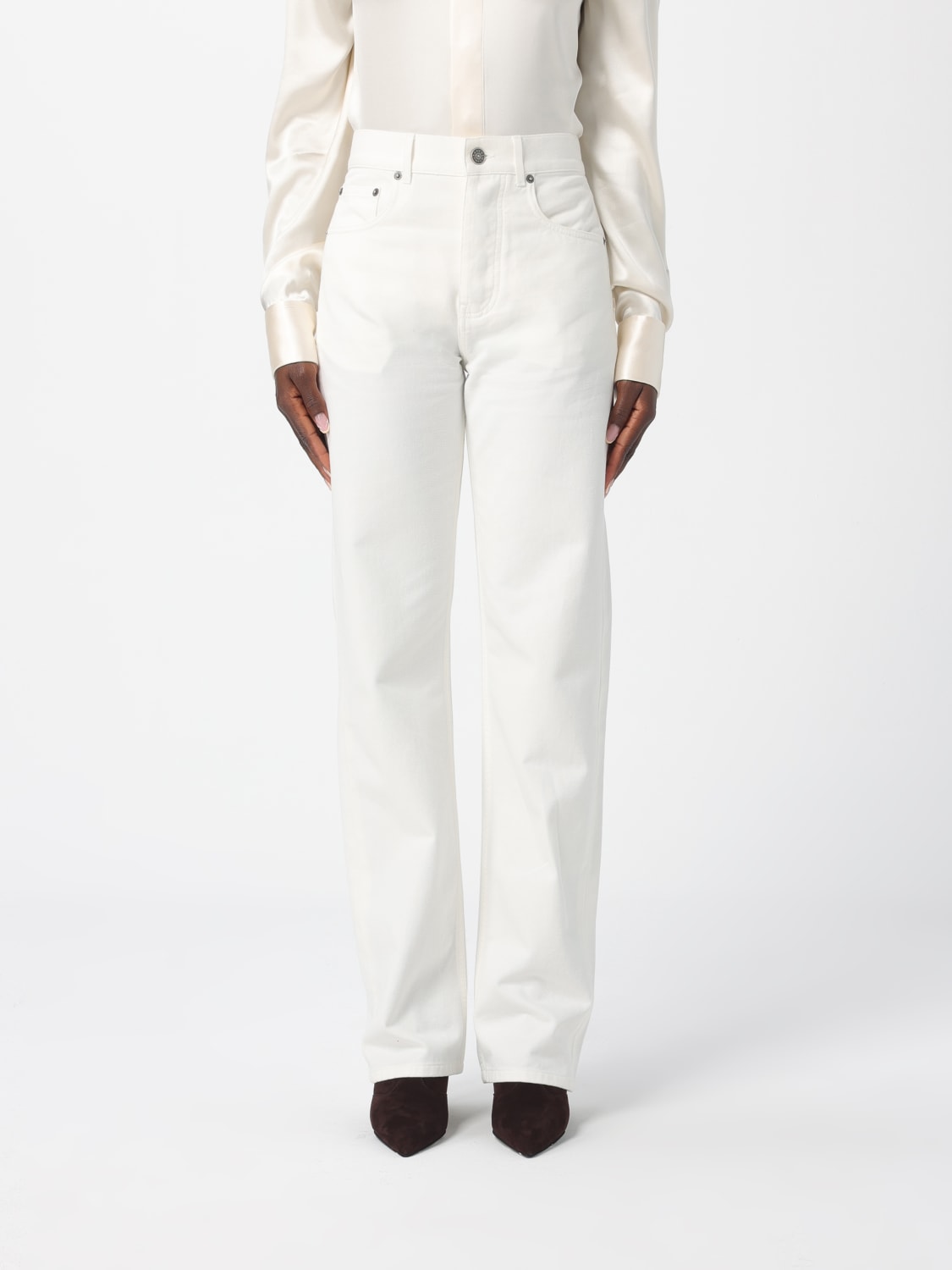 PHOEBE PHILO JEANS: Jeans Phoebe Philo in denim di cotone , Bianco - Img 1