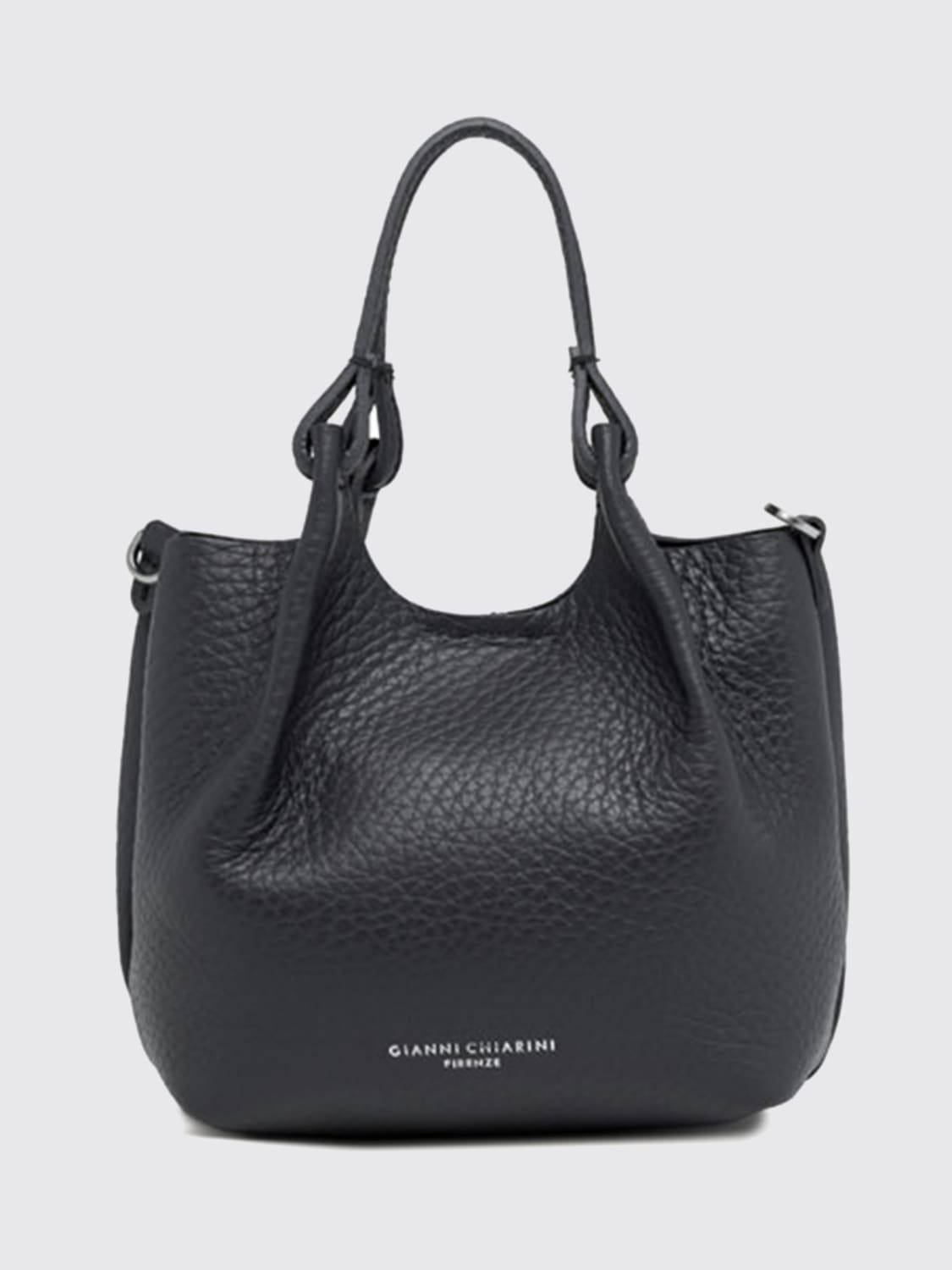GIANNI CHIARINI BORSA MINI: Borsa Mini Dua Gianni Chiarini in pelle martellata , Nero - Img 1