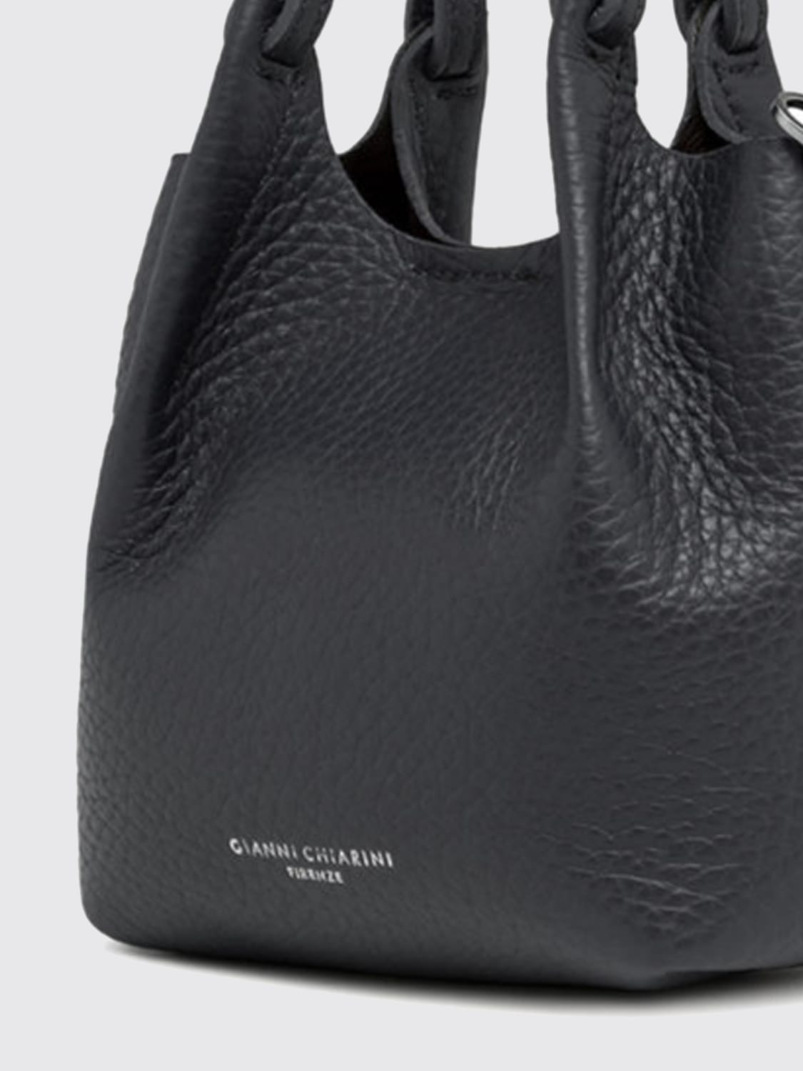 GIANNI CHIARINI BORSA MINI: Borsa Mini Dua Gianni Chiarini in pelle martellata , Nero - Img 3