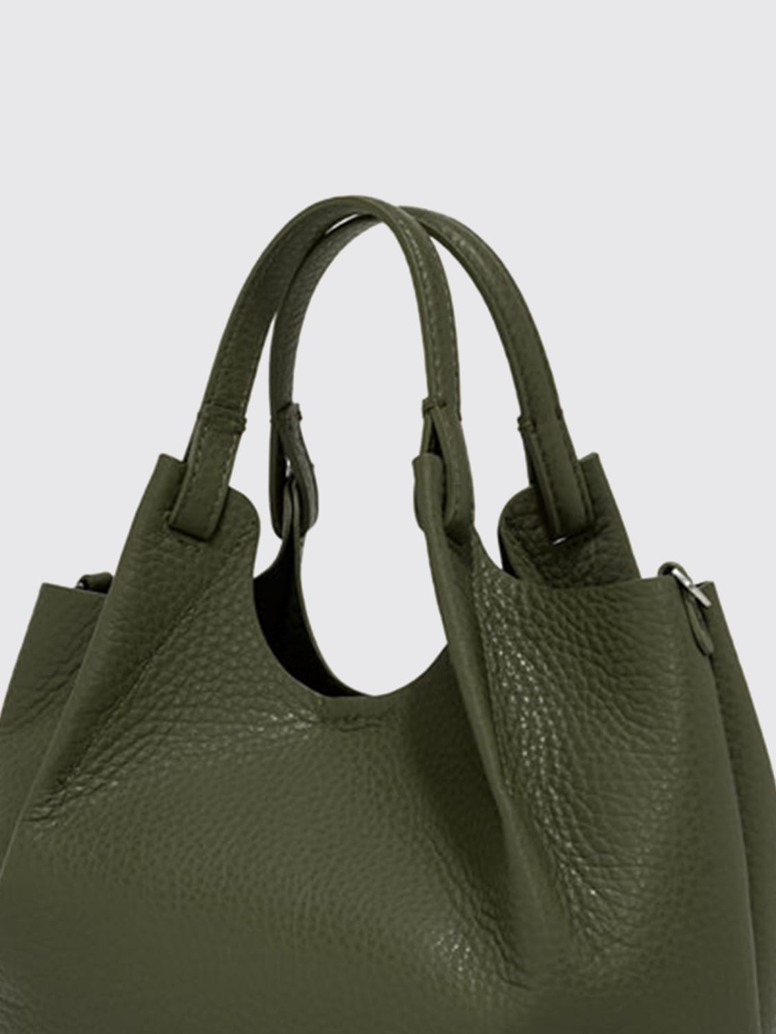 GIANNI CHIARINI BORSA A MANO: Borsa Dua Gianni Chiarini in pelle martellata , Moro - Img 3