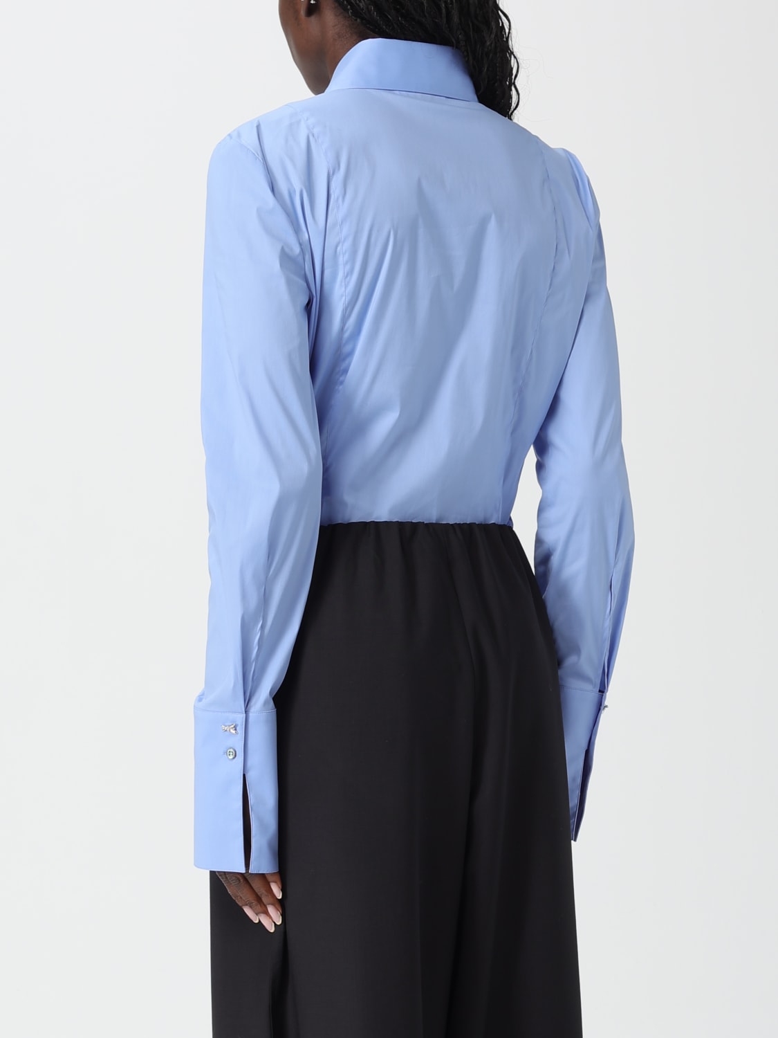 PATRIZIA PEPE CAMICIA: Camicia classica di cotone Patrizia Pepe, Blue - Img 3