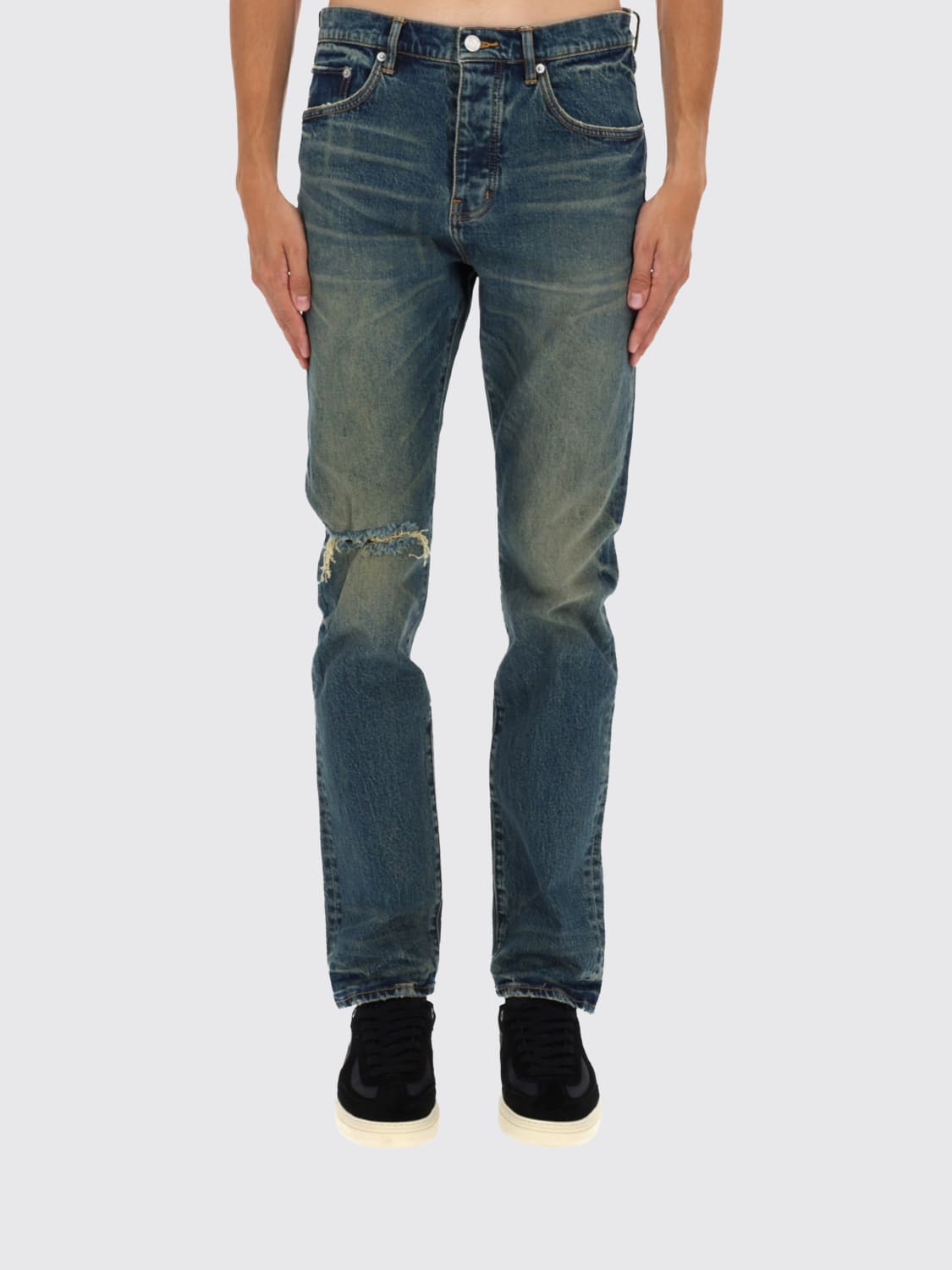 PURPLE JEANS: Jeans men Purple, Denim - Img 1