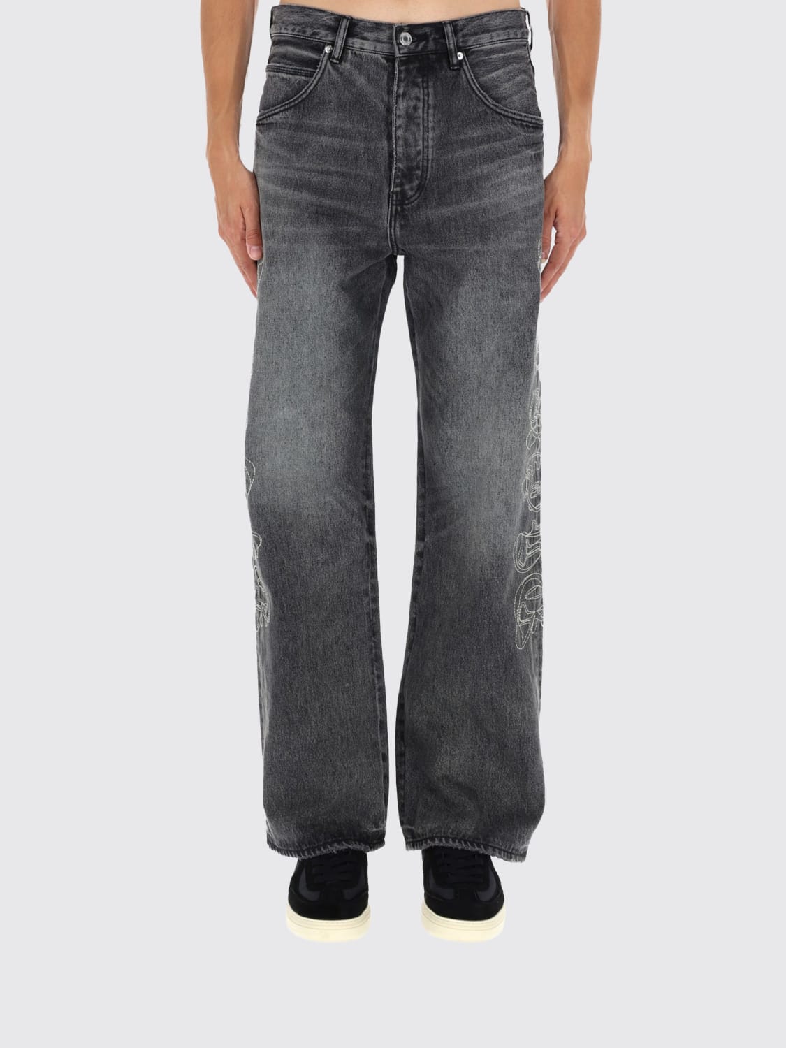 PURPLE JEANS: Jeans men Purple, Black - Img 1