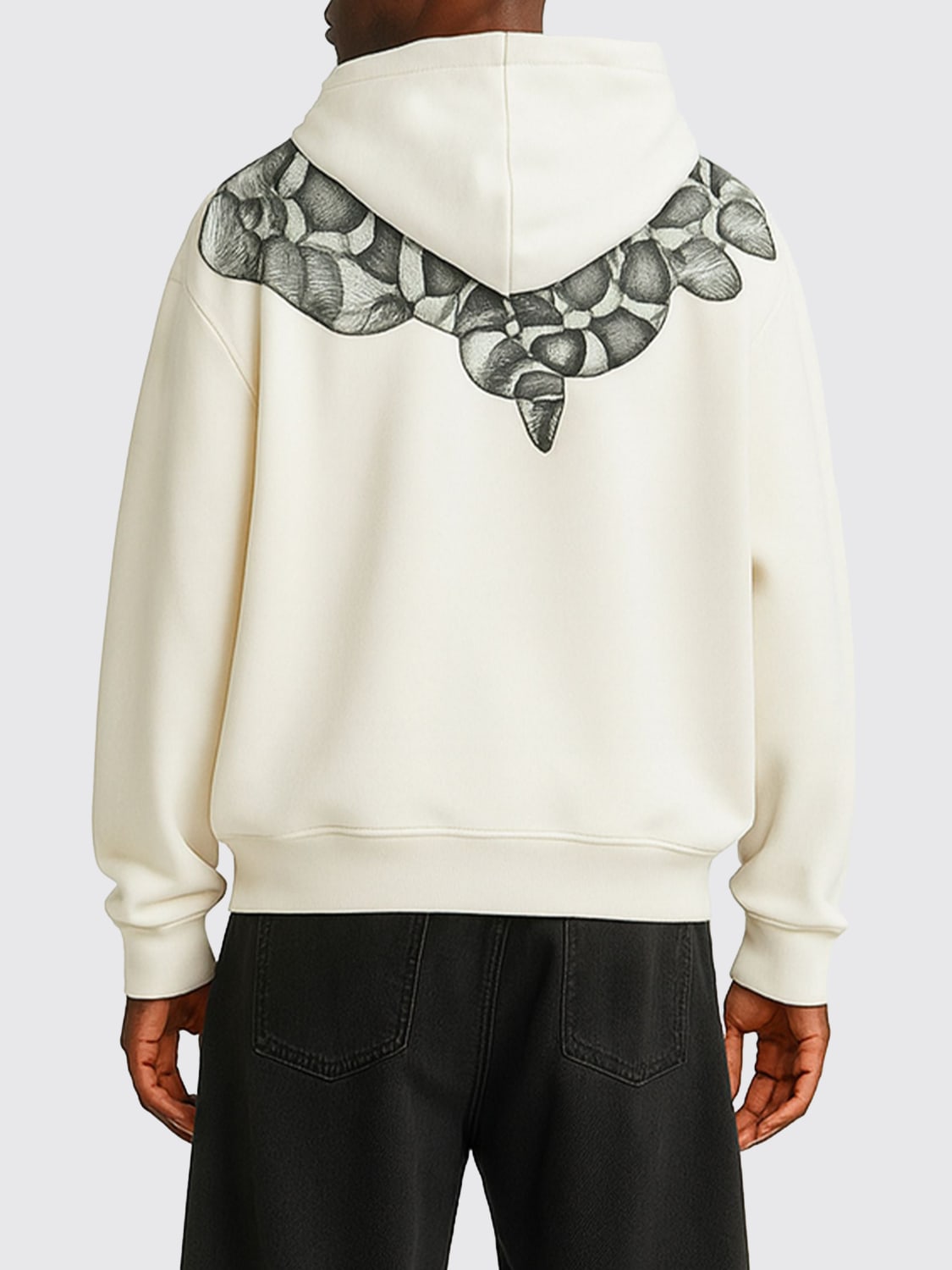 COUNTY OF MILAN FELPA: Felpa con cappuccio in cotone County Of Milan, Crema - Img 2