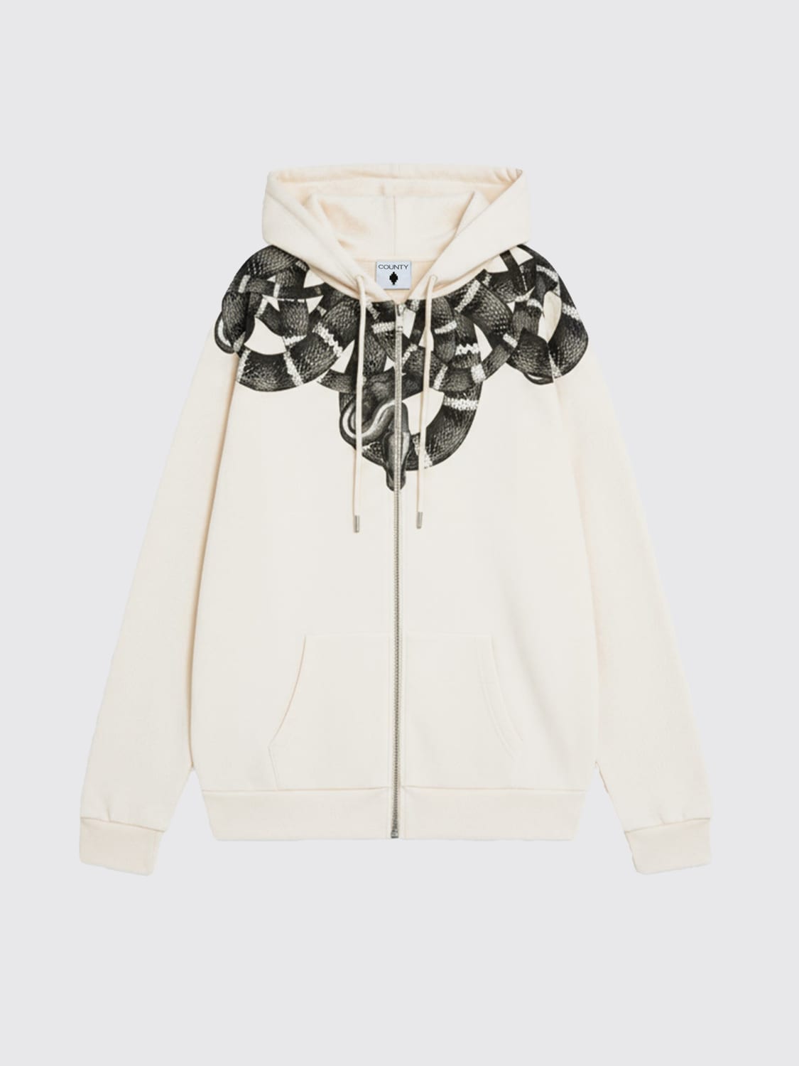 COUNTY OF MILAN FELPA: Felpa con cappuccio in cotone County Of Milan, Crema - Img 3