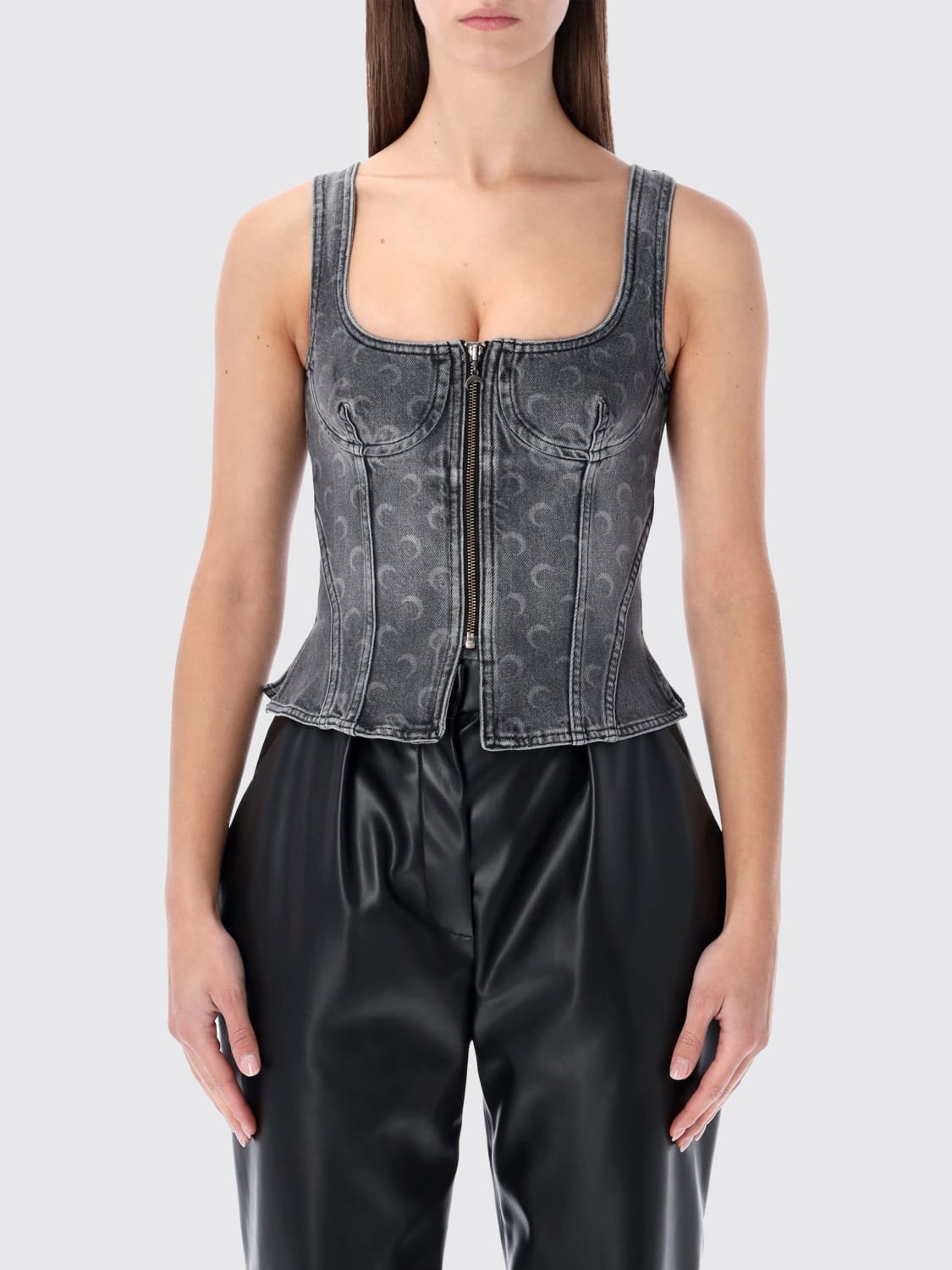 MARINE SERRE TOP: Top damen Marine Serre, Grau - Img 1