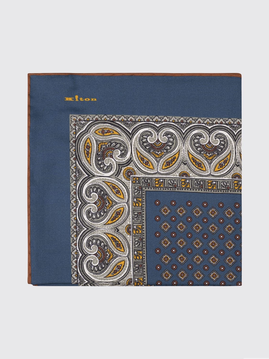 KITON EINSTECKTUCH: Tasche herren Kiton, Blau - Img 1