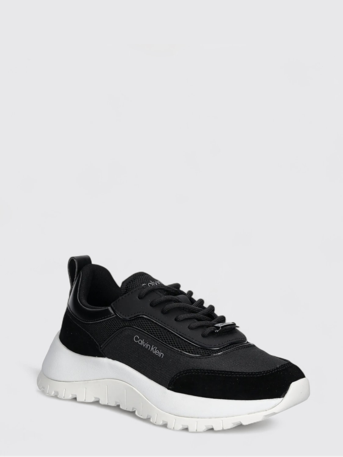 CALVIN KLEIN SNEAKERS: Sneakers Calvin Klein in mesh e camoscio , Nero - Img 2