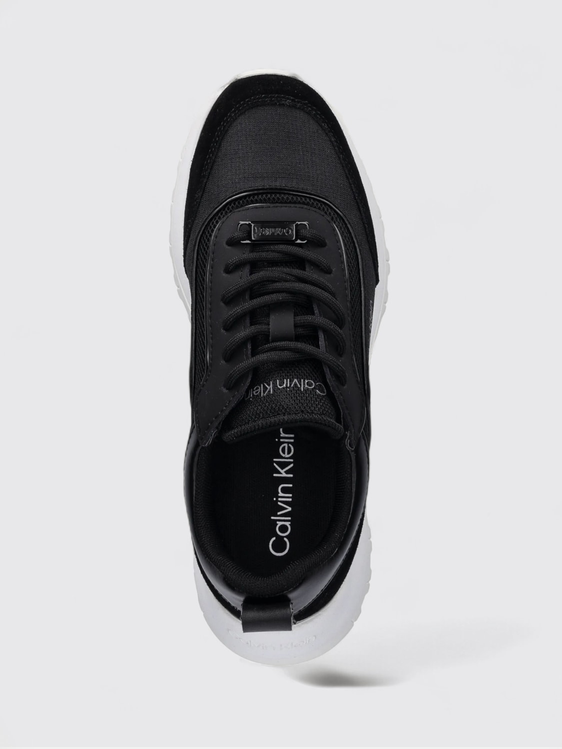 CALVIN KLEIN SNEAKERS: Sneakers Calvin Klein in mesh e camoscio , Nero - Img 4