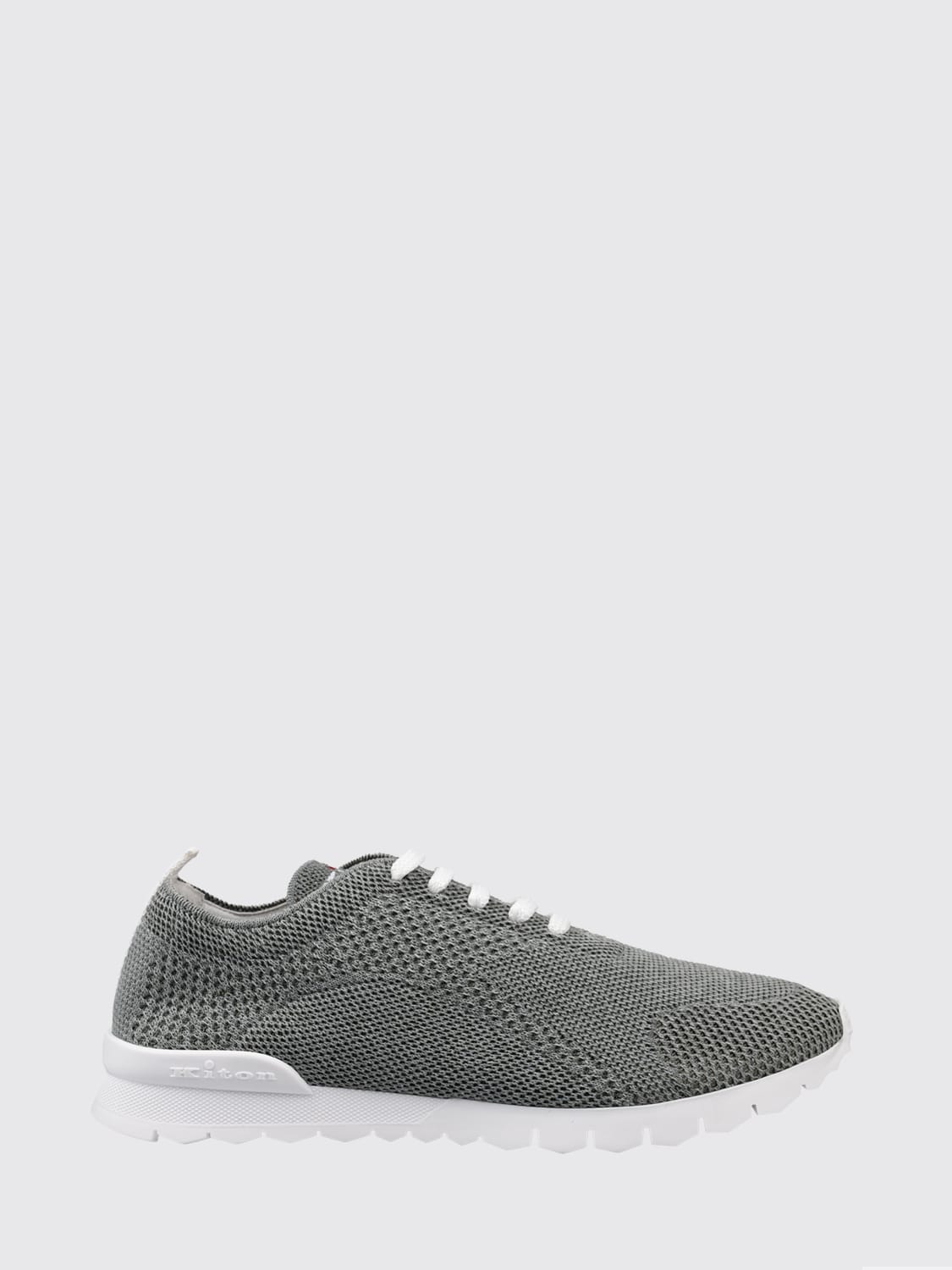 KITON SNEAKERS: Sneakers Kiton in maglia misto cotone , Grigio - Img 1