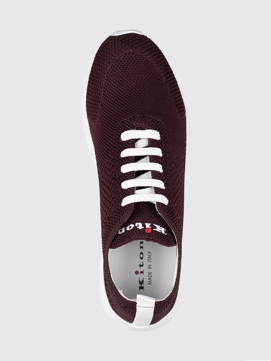 KITON SNEAKERS: Sneakers Kiton in maglia misto cotone , Rosso - Img 4