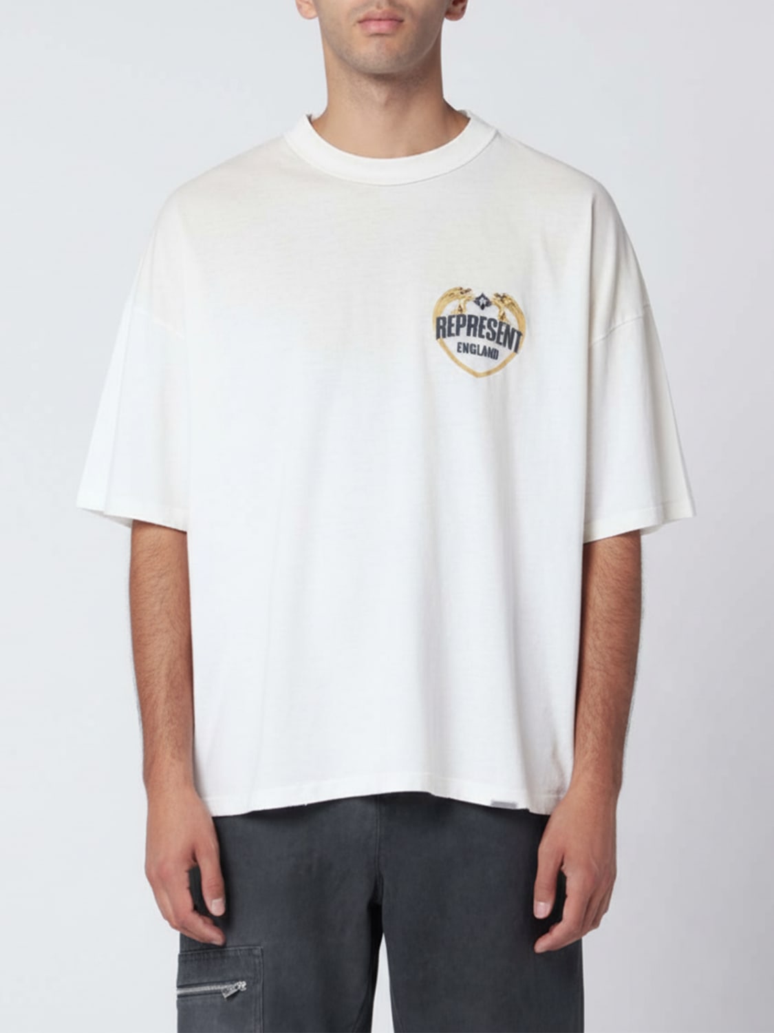 REPRESENT T-SHIRT: T-shirt men Represent, Ecru - Img 1