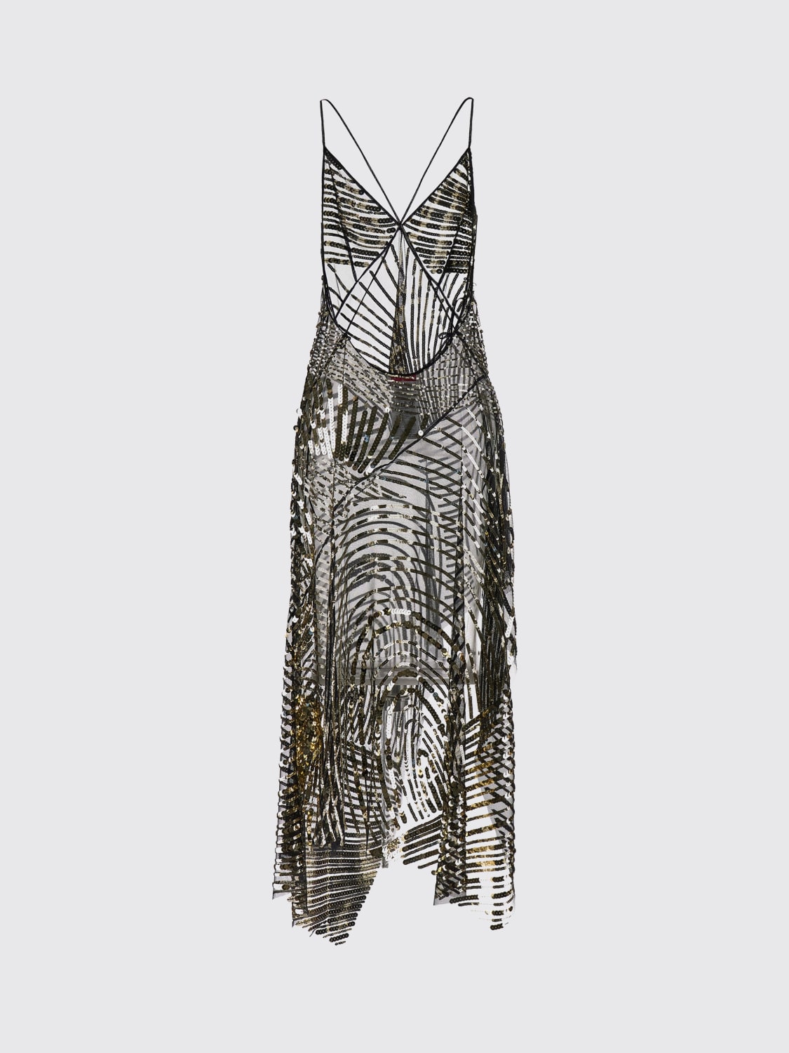 PUCCI ABITO: Abito asimmetrico Pucci in nylon con paillettes , Nero - Img 2