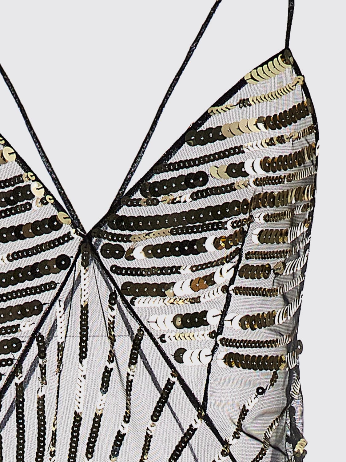 PUCCI ABITO: Abito asimmetrico Pucci in nylon con paillettes , Nero - Img 3