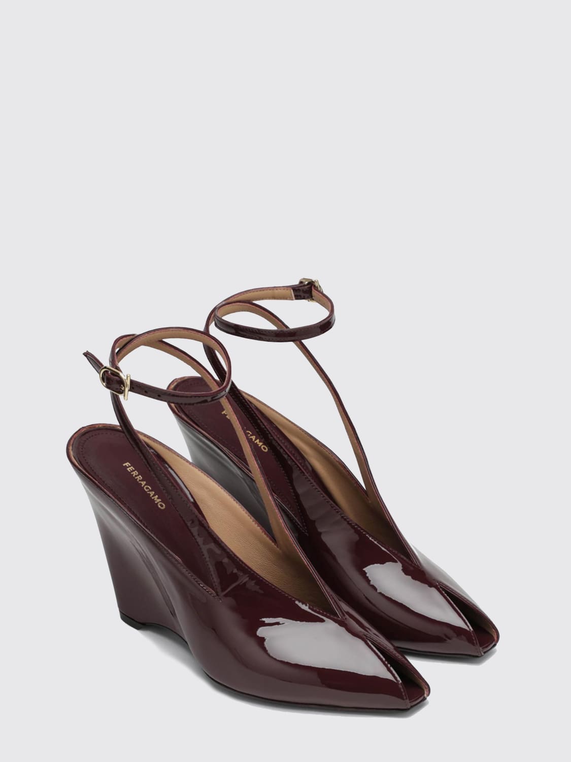 FERRAGAMO ZAPATO DE SALÓN: Sandalias de tacón mujer Ferragamo, Vino - Img 2