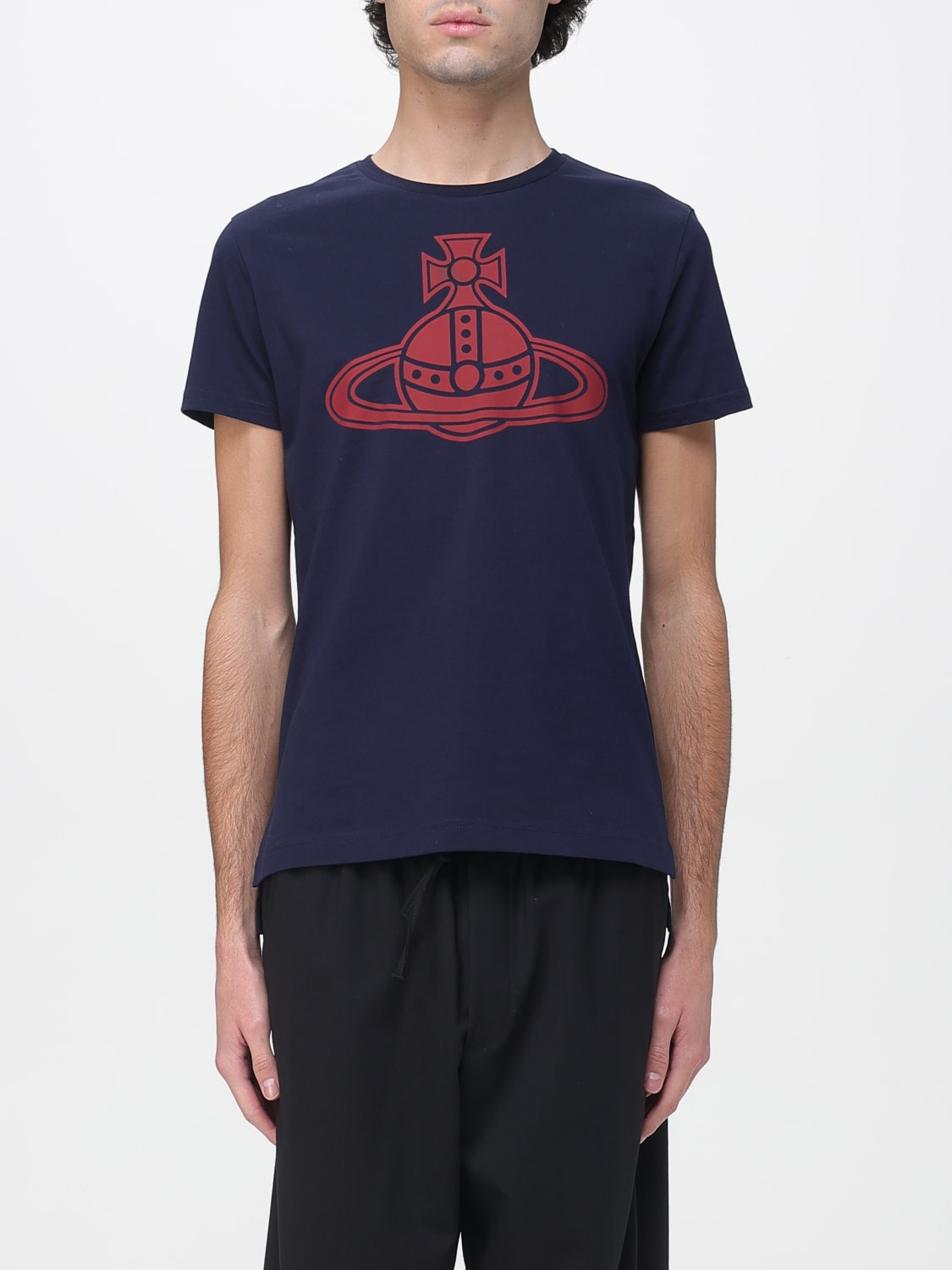VIVIENNE WESTWOOD T-SHIRT: T-shirt in cotone con logo Vivienne Westwood, Blue - Img 1