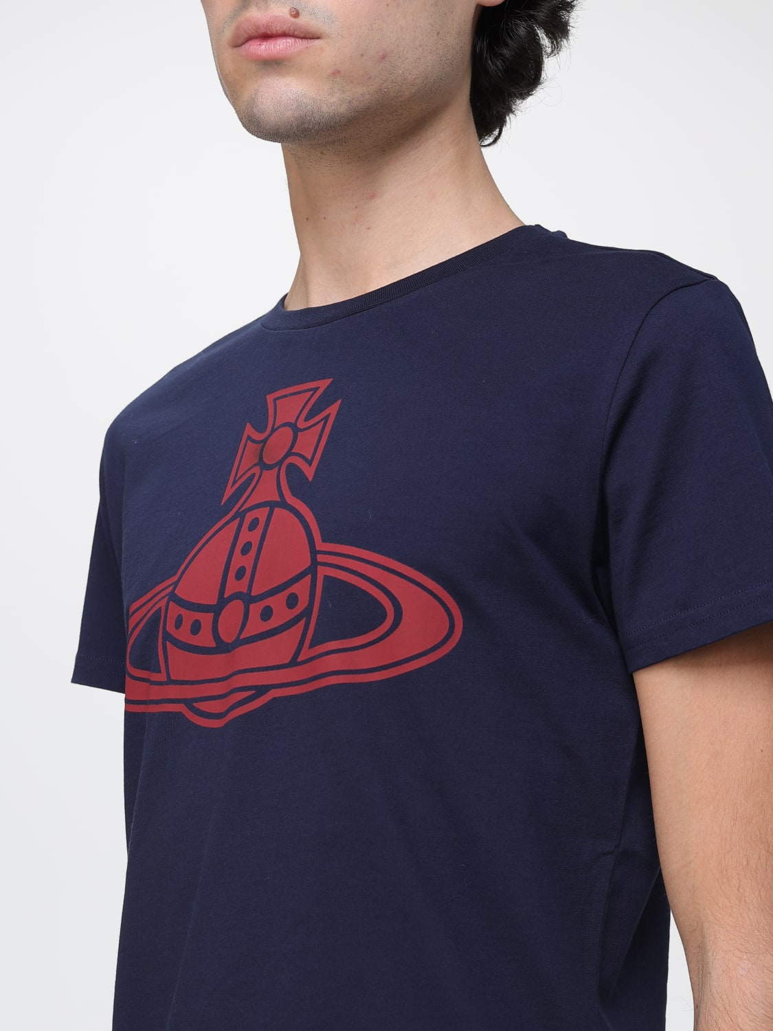 VIVIENNE WESTWOOD T-SHIRT: T-shirt in cotone con logo Vivienne Westwood, Blue - Img 3