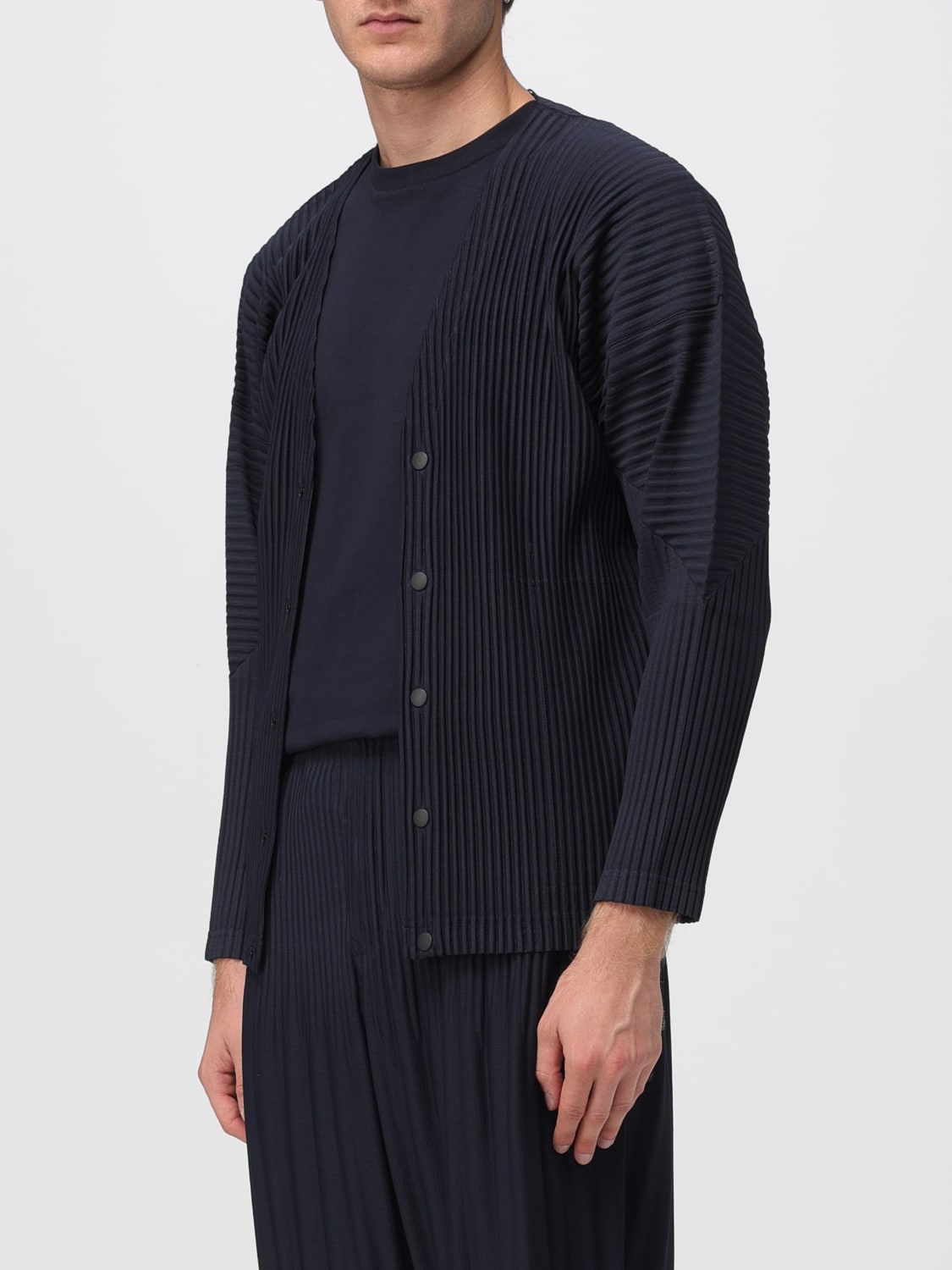 HOMME PLISSE' ISSEY MIYAKE 스웨터: 카디건 남성 Homme Plisse' Issey Miyake, 블루 - Img 4