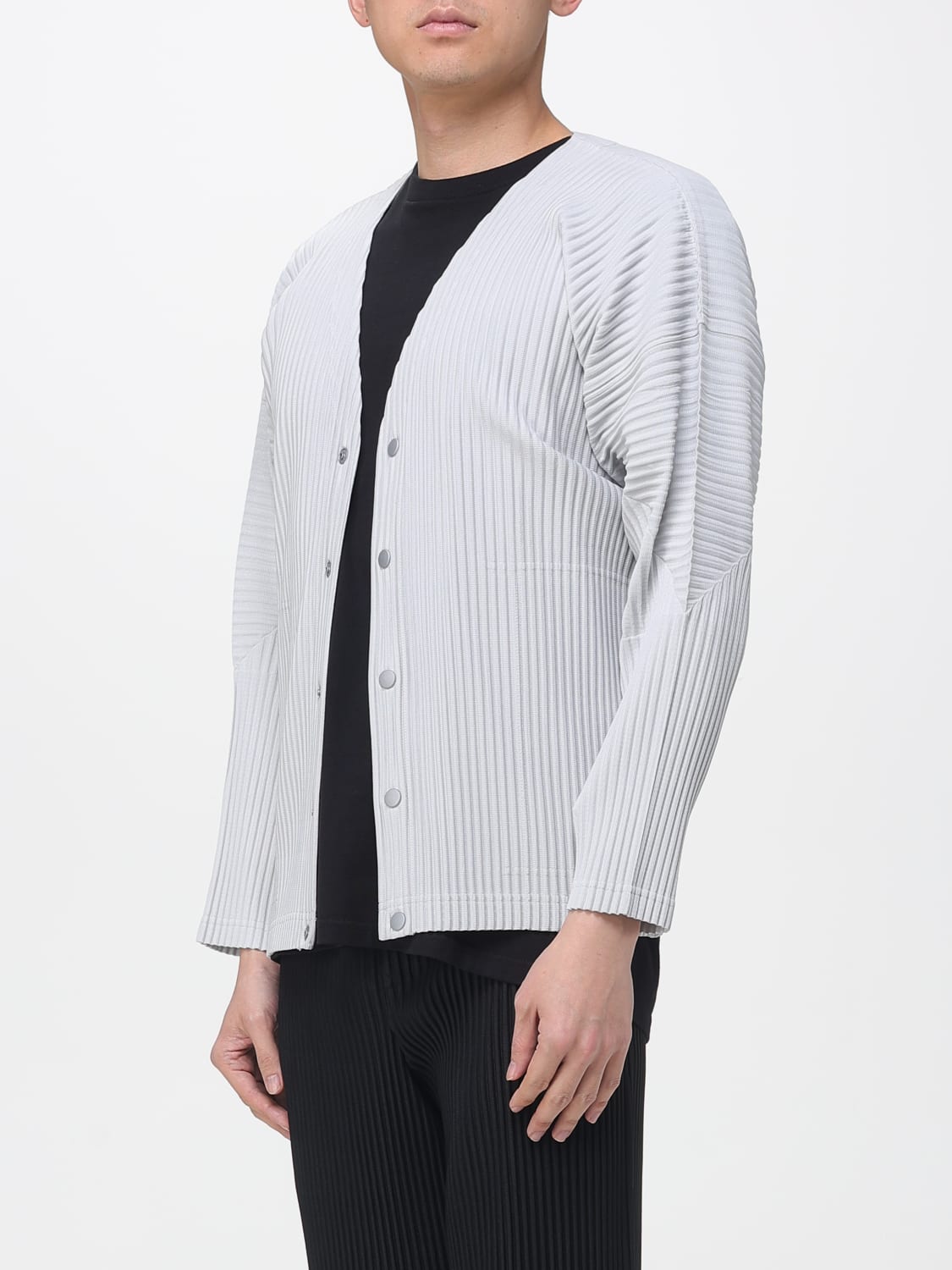 HOMME PLISSE' ISSEY MIYAKE PULLOVER: Strickjacke herren Homme Plisse' Issey Miyake, Grau - Img 3