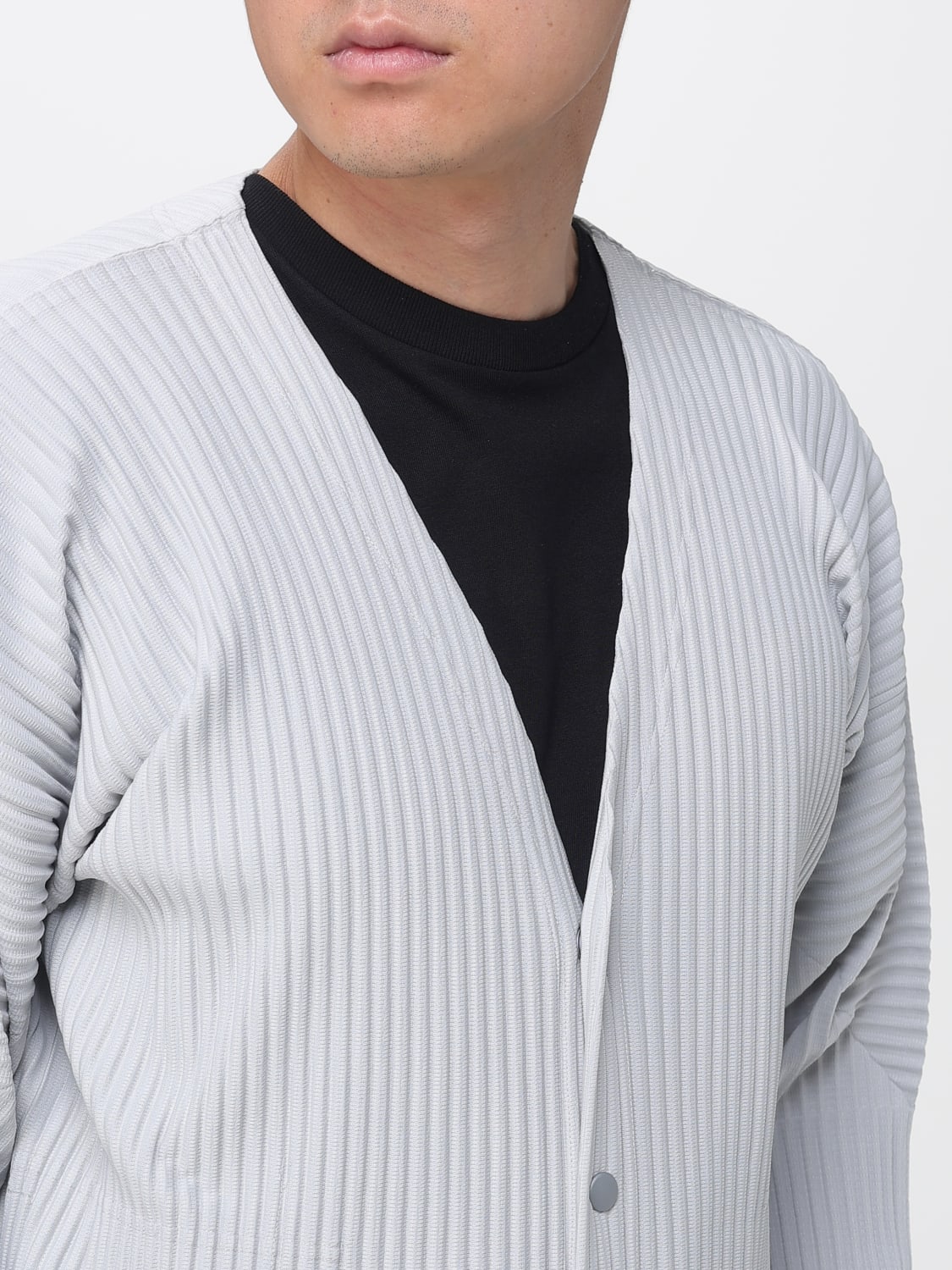 HOMME PLISSE' ISSEY MIYAKE PULLOVER: Strickjacke herren Homme Plisse' Issey Miyake, Grau - Img 4