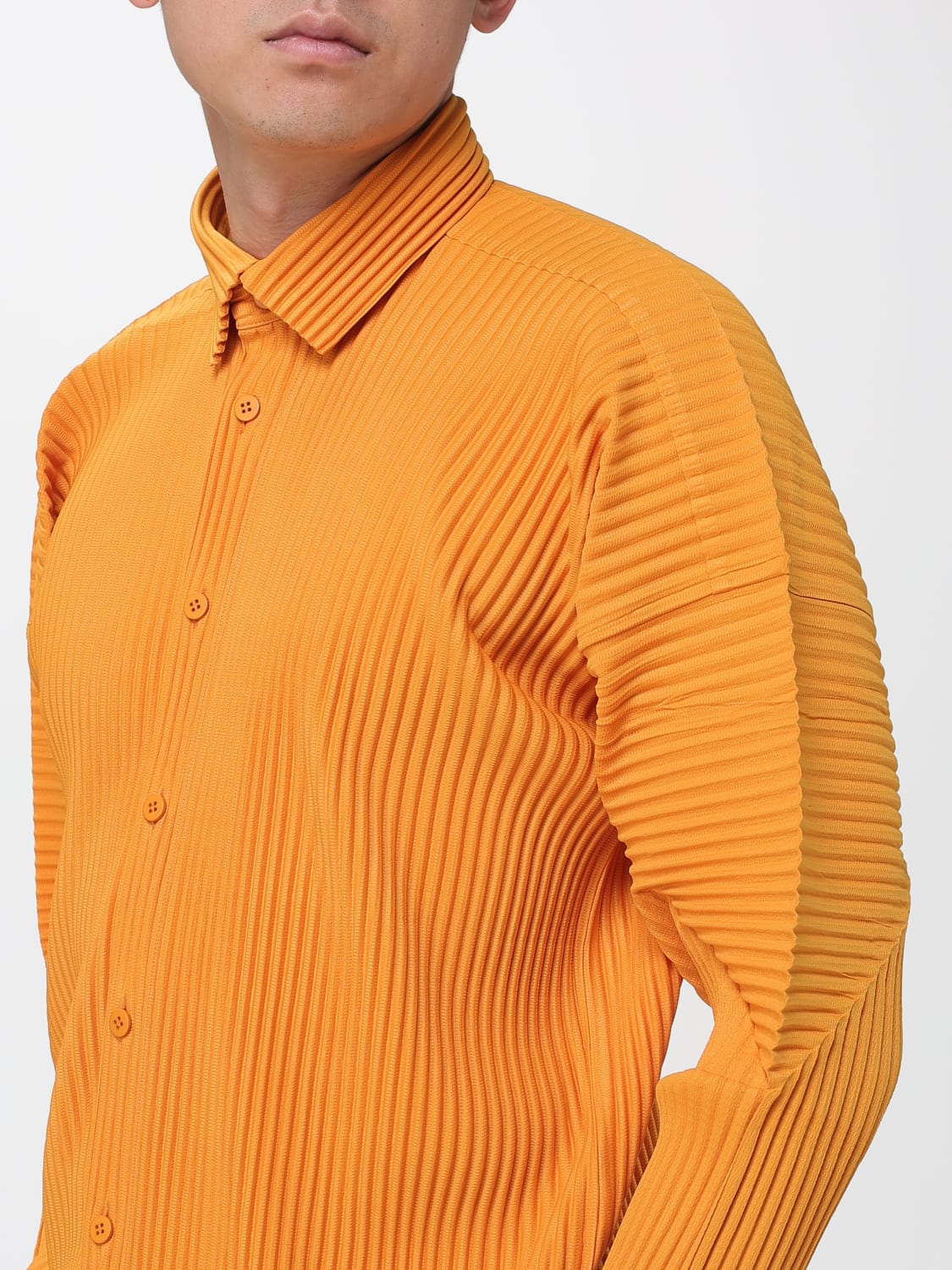 HOMME PLISSE' ISSEY MIYAKE CAMICIA: Camicia Homme Plisse' Issey Miyake in crêpe, Arancione - Img 3