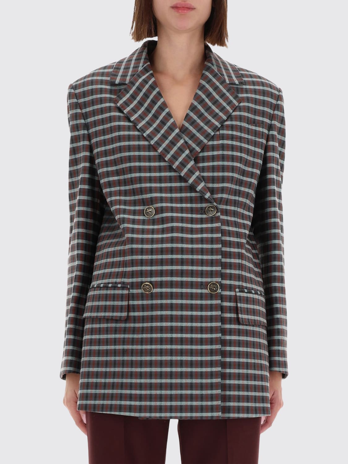 ETRO JACKET: Blazer woman Etro, Grey - Img 1