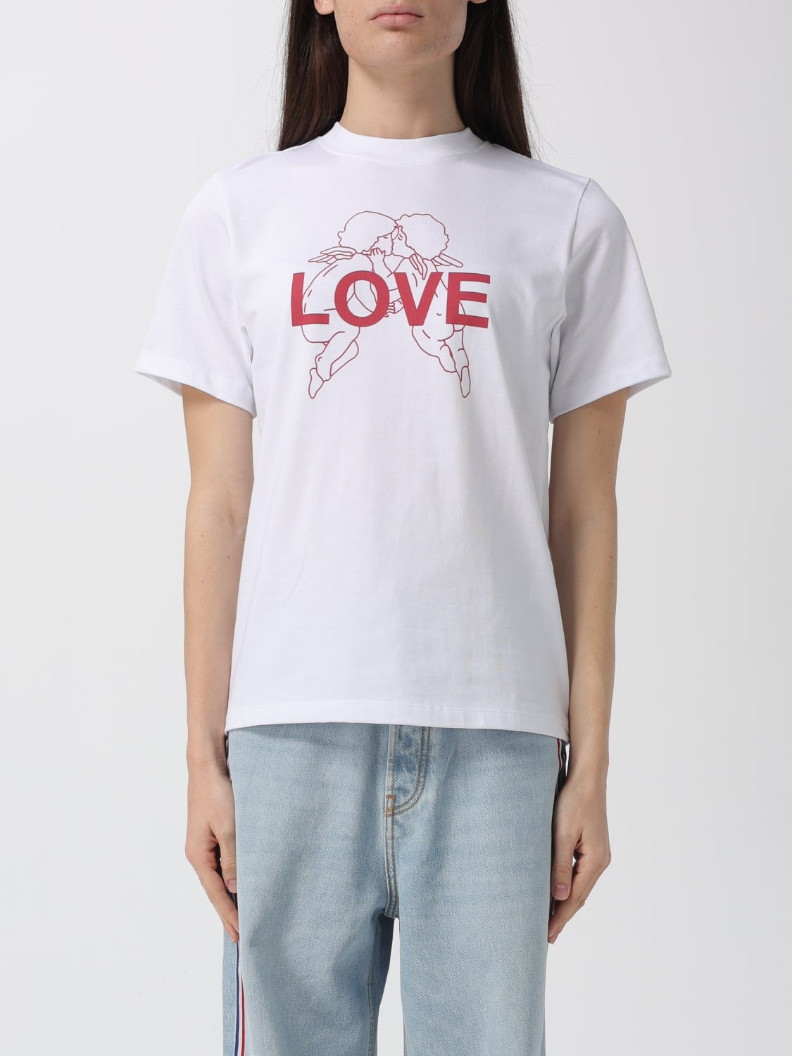 FIORUCCI T-SHIRTS: T-shirts in cotone con stampa Love Fiorucci, Bianco - Img 1