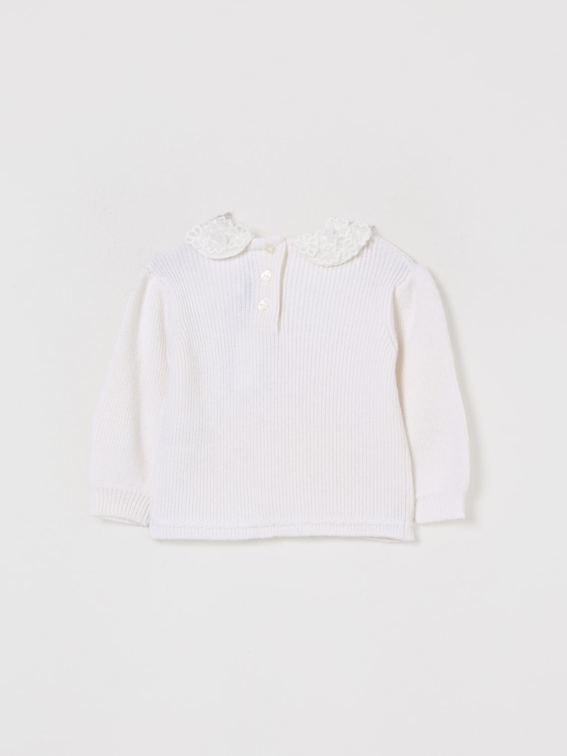 TARTINE ET CHOCOLAT MAGLIA: Maglia con colletto Tartine Et Chocolat in misto lana, Bianco - Img 2