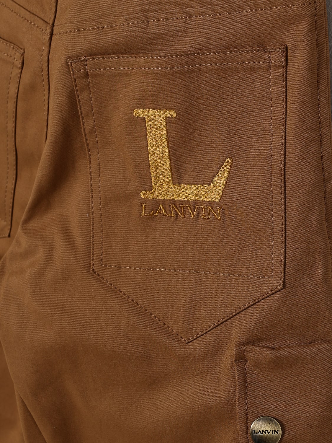 LANVIN PANTS: Pants kids Lanvin, Brown - Img 3