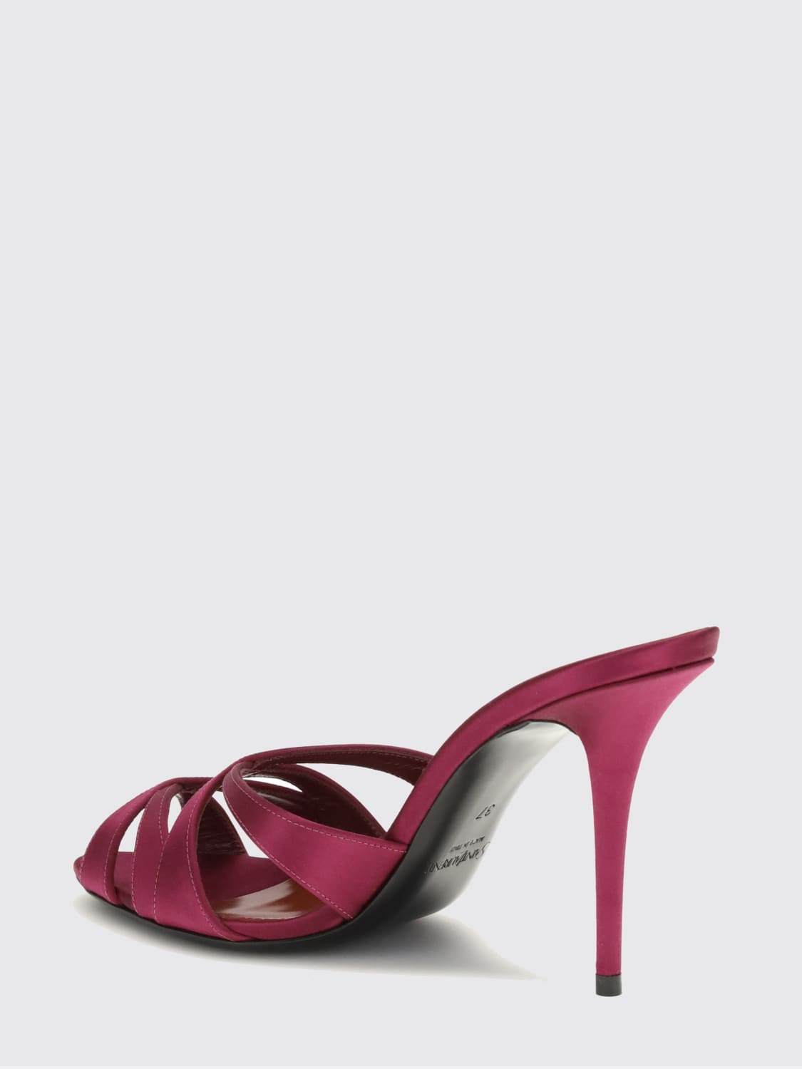 SAINT LAURENT HEELED SANDAL: Shoes woman Saint Laurent, Burgundy - Img 3