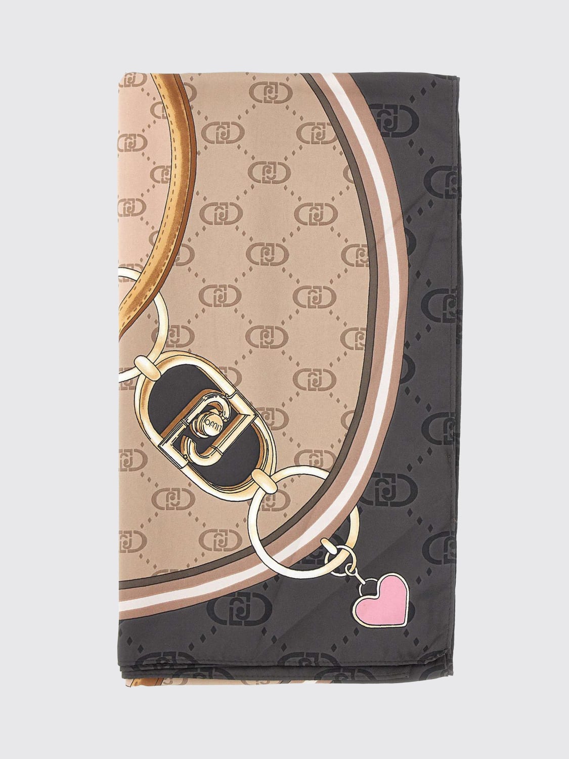 LIU JO SCIARPA: Foulard con stampa Liu Jo, Grigio - Img 1