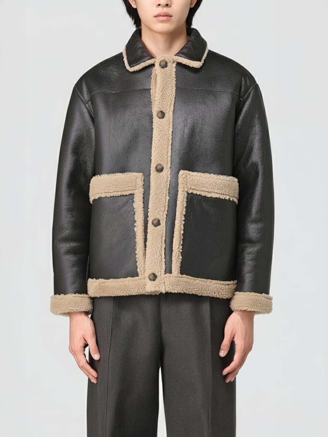 MM6 MAISON MARGIELA 外套: 外套 男士 Mm6 Maison Margiela, 黑色 - Img 1