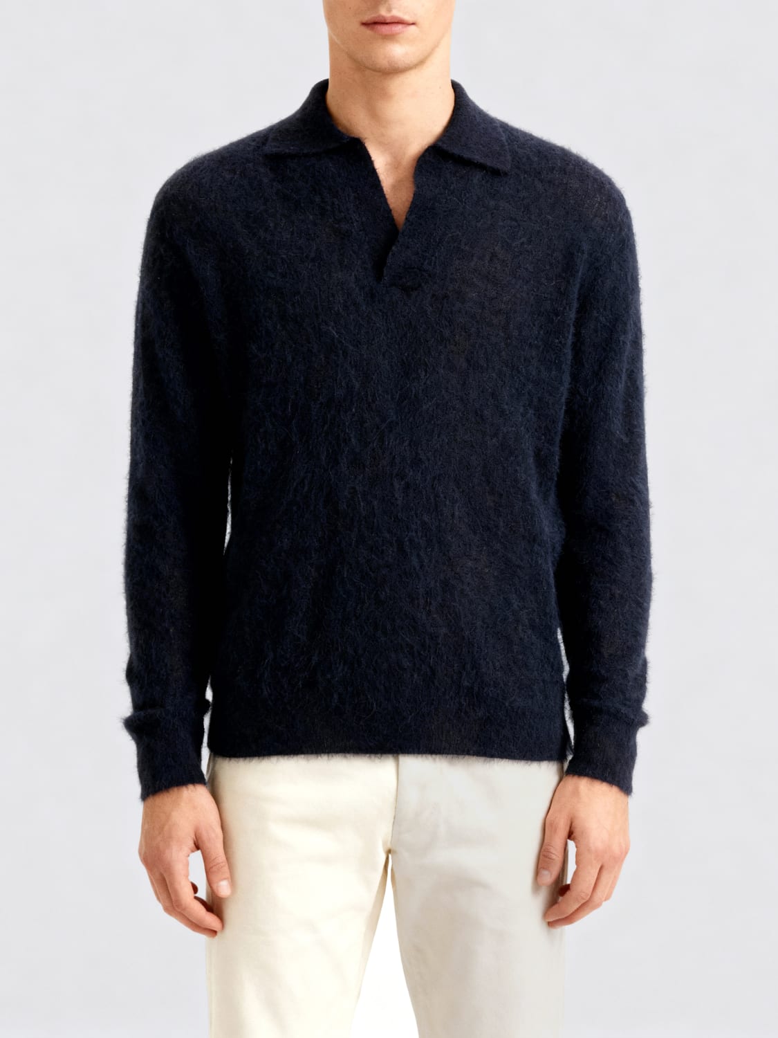 AURALEE POLO SHIRT: Polo shirt men Auralee, Blue - Img 1