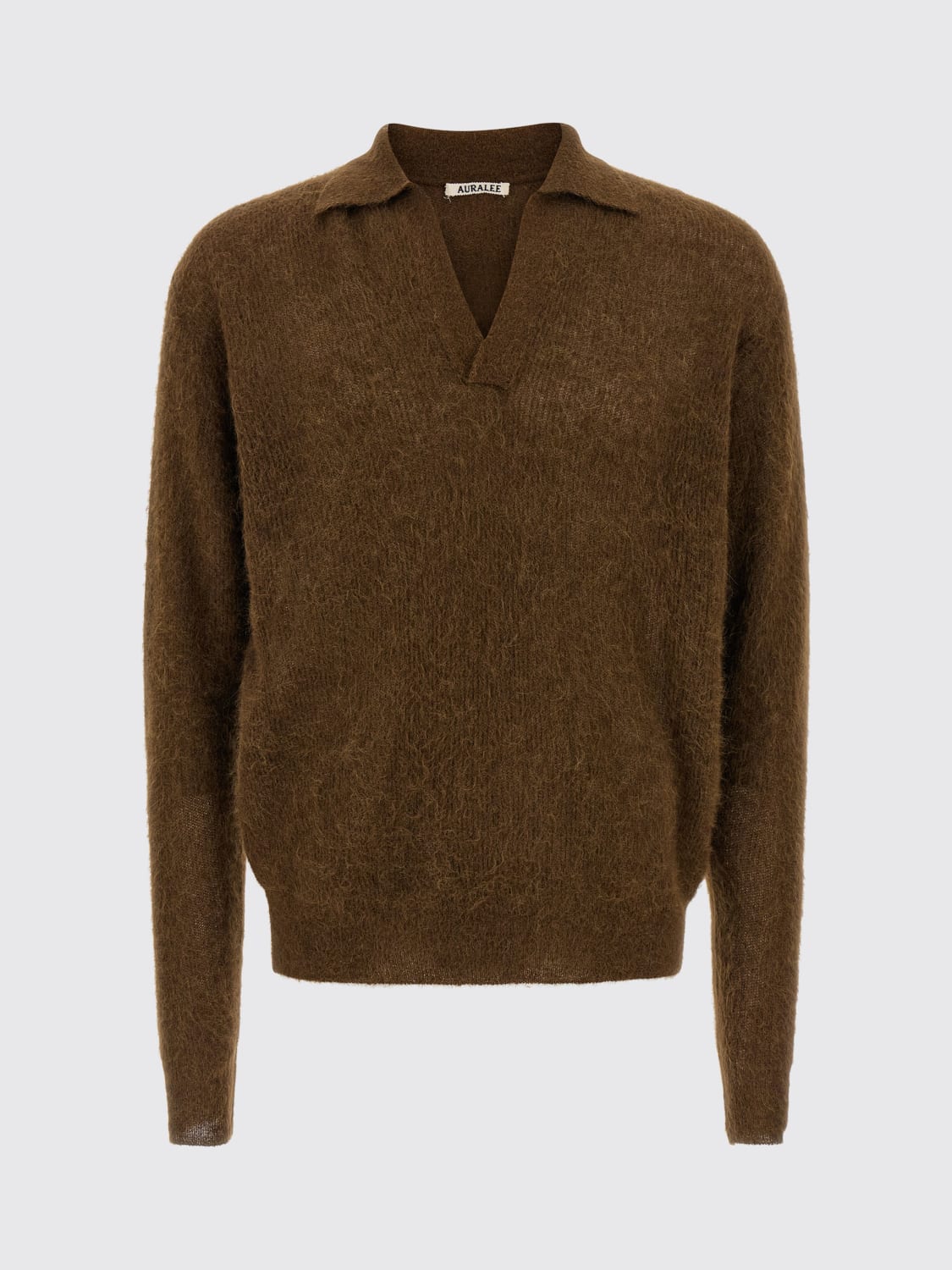 AURALEE POLO衫: Polo衫 男士 Auralee, 棕色 - Img 2