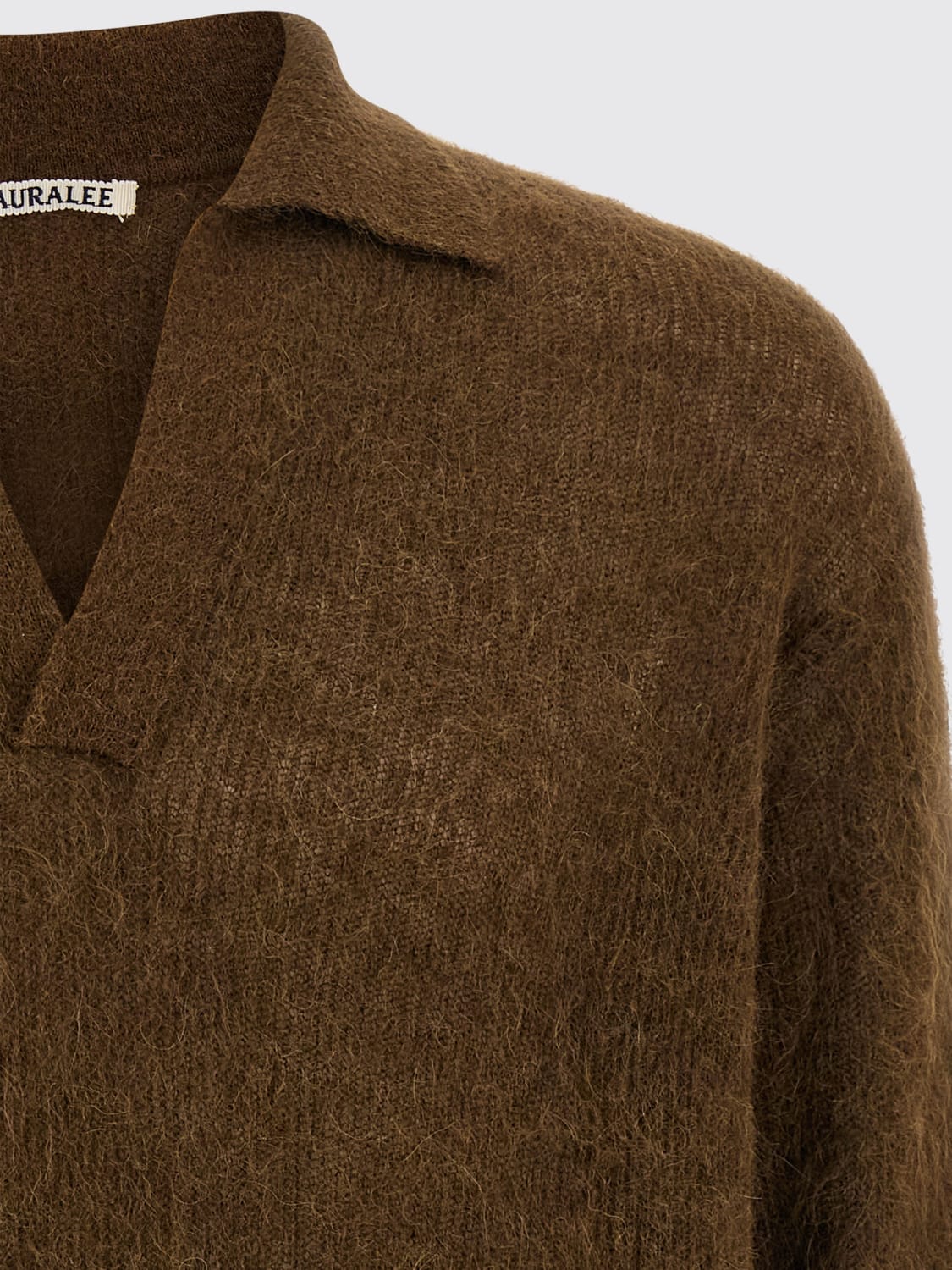 AURALEE POLO衫: Polo衫 男士 Auralee, 棕色 - Img 4