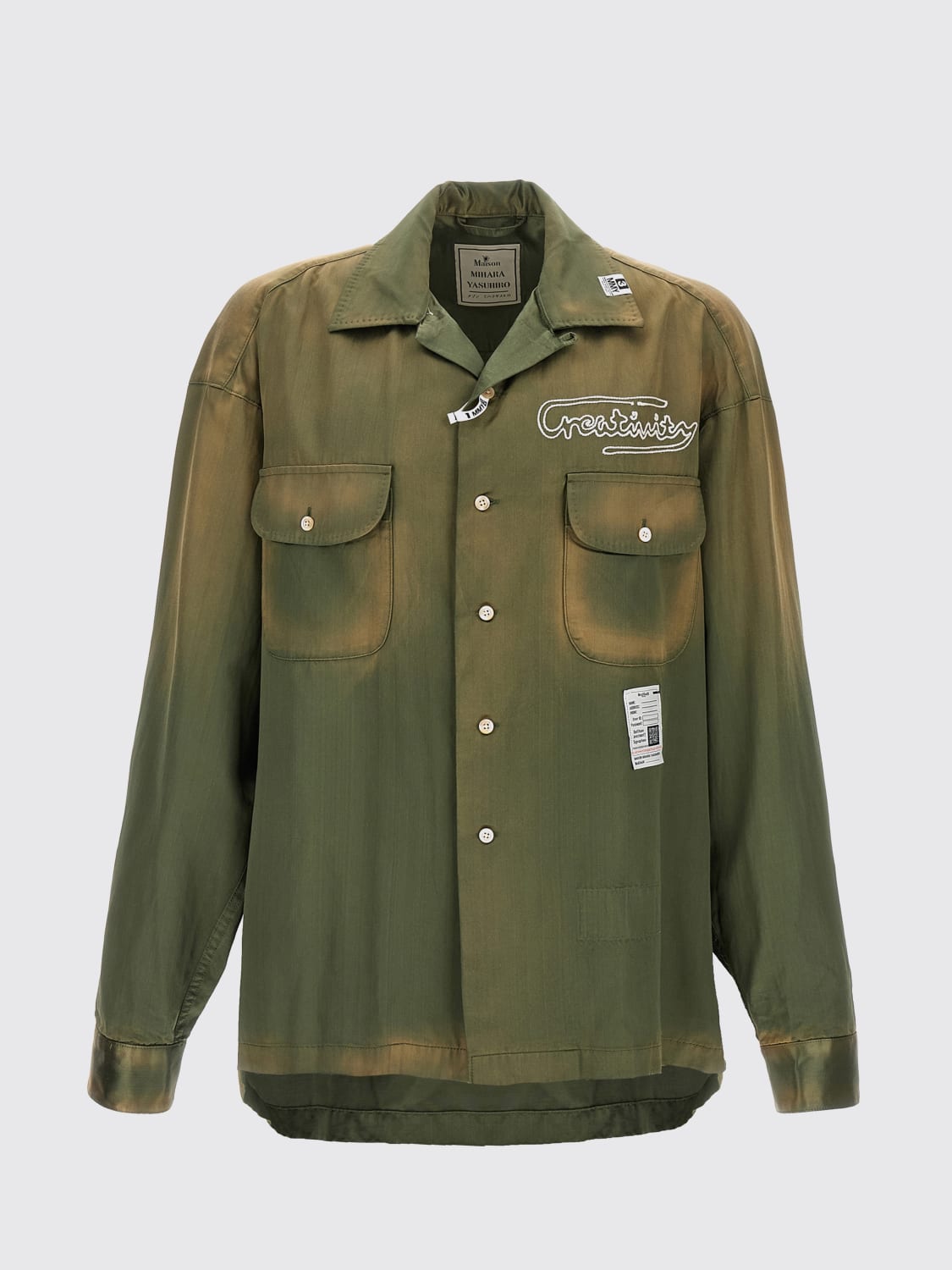 MAISON MIHARA YASUHIRO CAMICIA: Camicia Maison Mihara Yasuhiro in misto cotone , Verde - Img 1