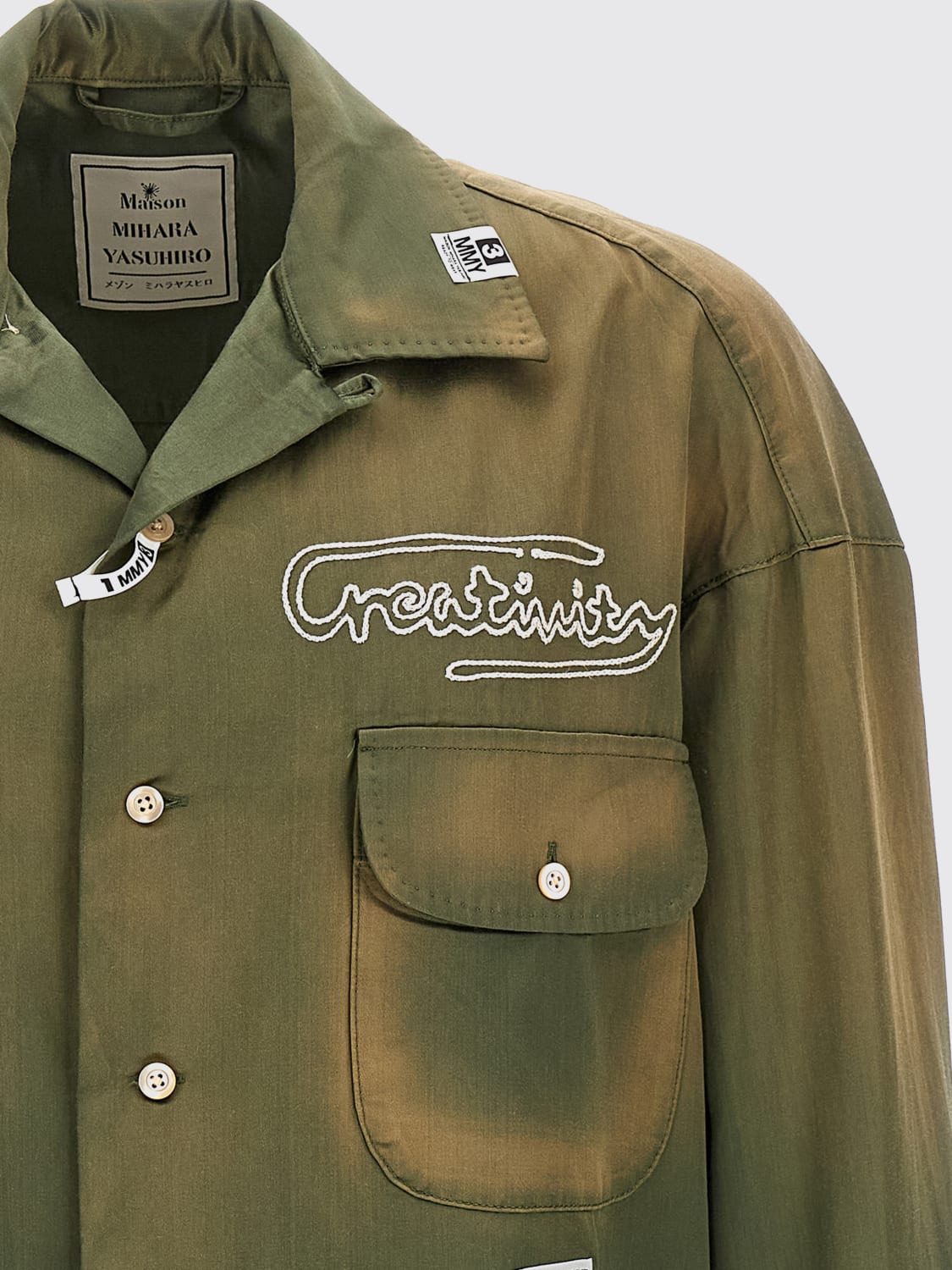 MAISON MIHARA YASUHIRO CAMICIA: Camicia Maison Mihara Yasuhiro in misto cotone , Verde - Img 3