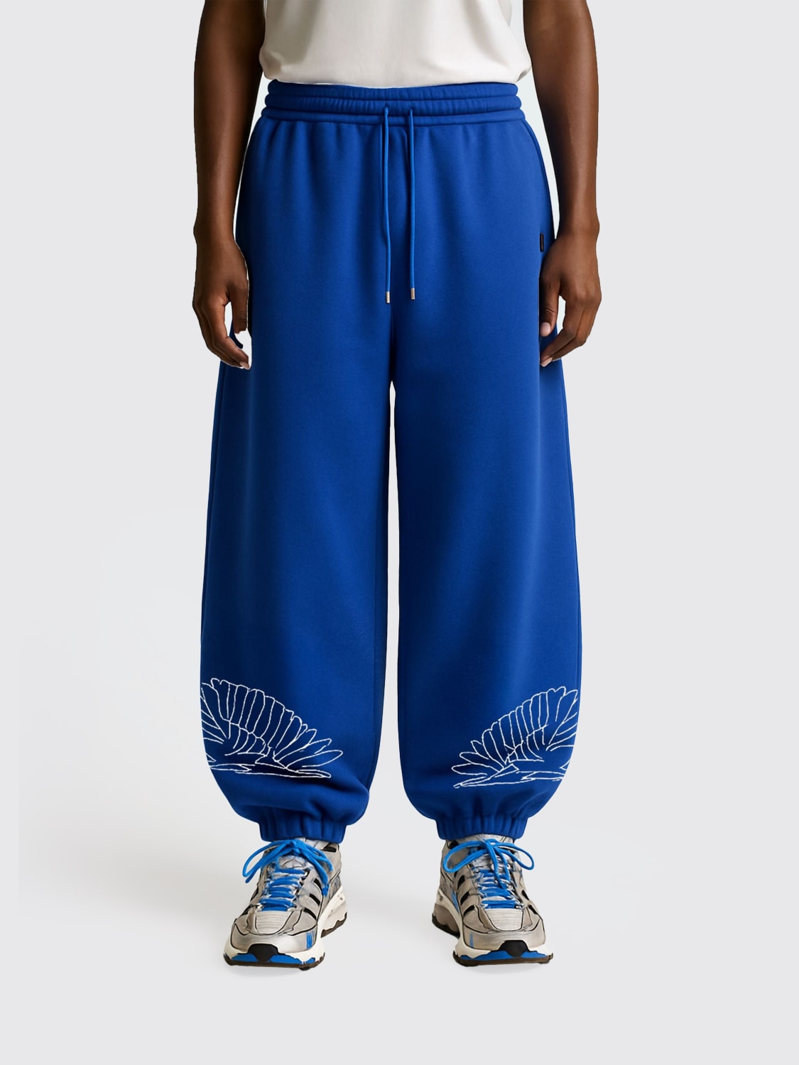 COUNTY OF MILAN PANTALONI: Pantaloni jogging in cotone County Of Milan, Azzurro - Img 1