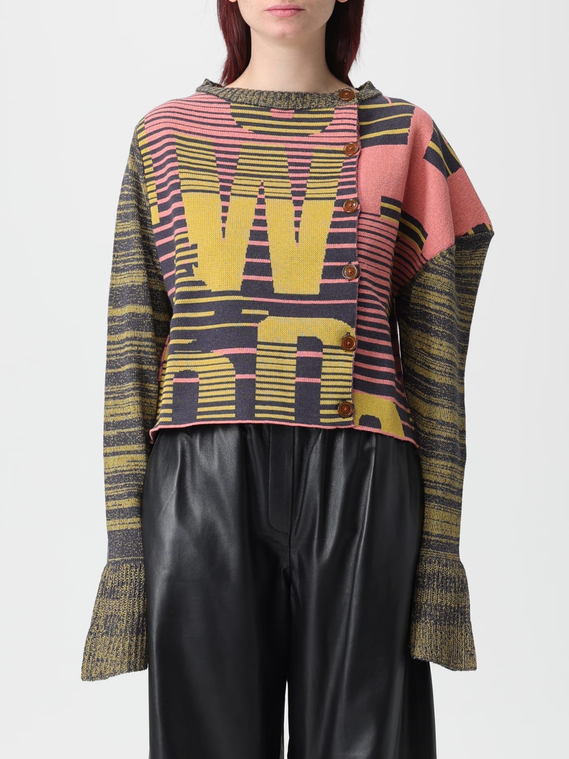 VIVIENNE WESTWOOD MAGLIA: Maglia in misto lana con logo Vivienne Westwood, Fantasia - Img 1