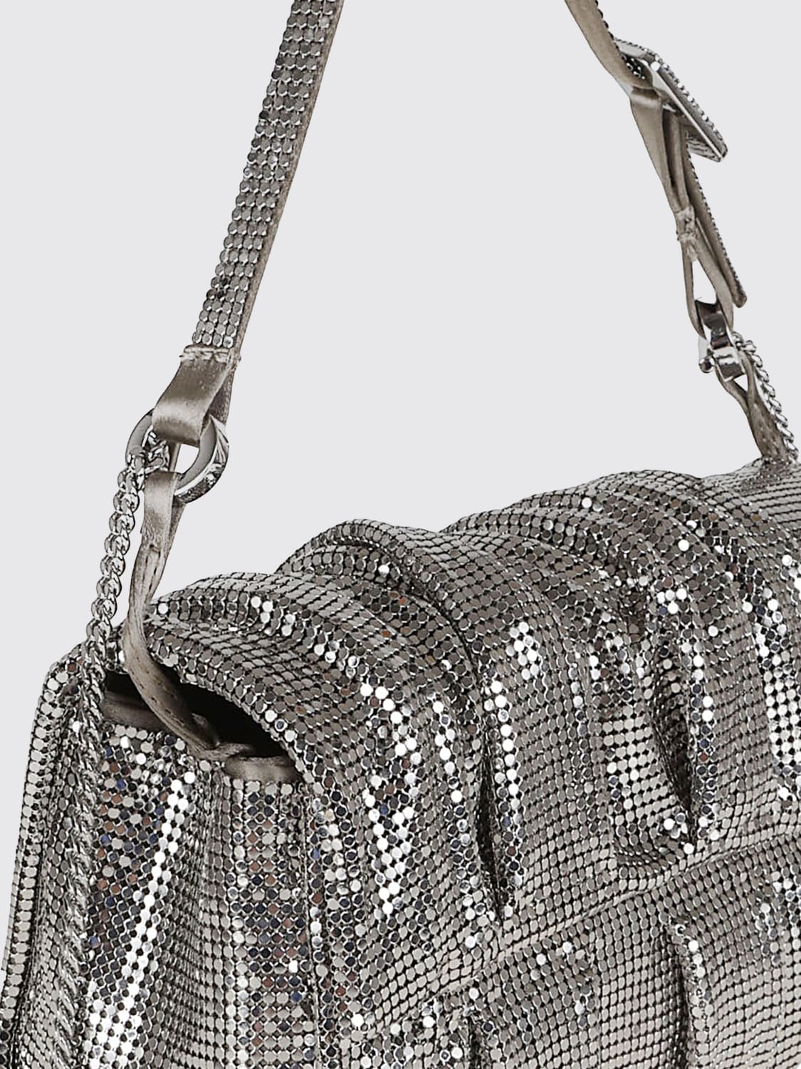 BENEDETTA BRUZZICHES BORSA A SPALLA: Borsa a spalla Iris Benedetta Bruzziches con catena, Argento - Img 3