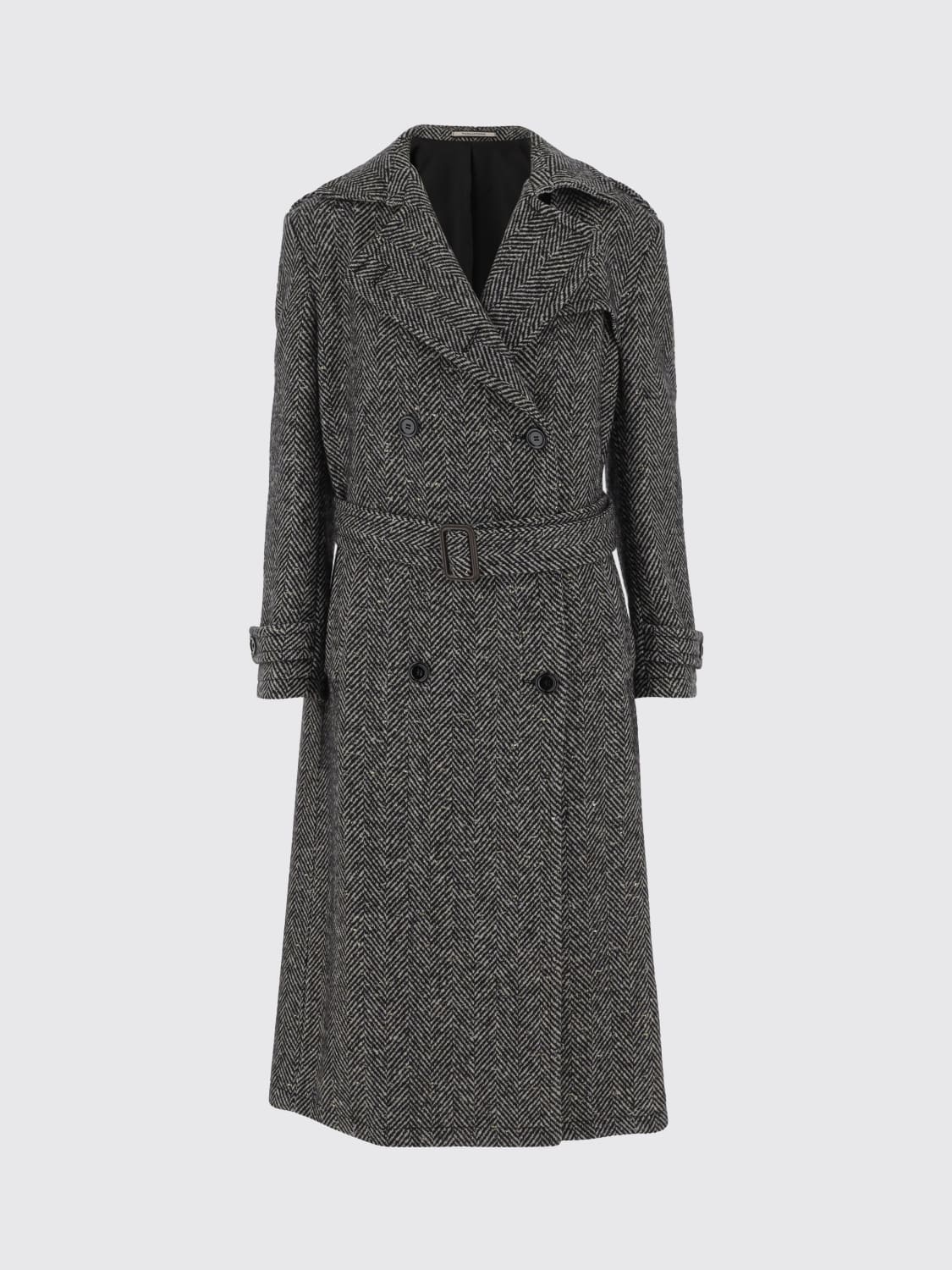TAGLIATORE CAPPOTTO: Trench in lana in tessuto chevron Tagliatore, Nero - Img 1