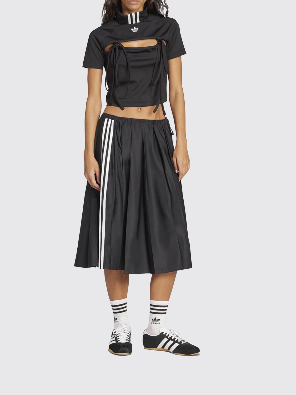 ADIDAS ORIGINALS GONNA: Gonna plissettata Ribbon Adidas Originals, Nero - Img 2