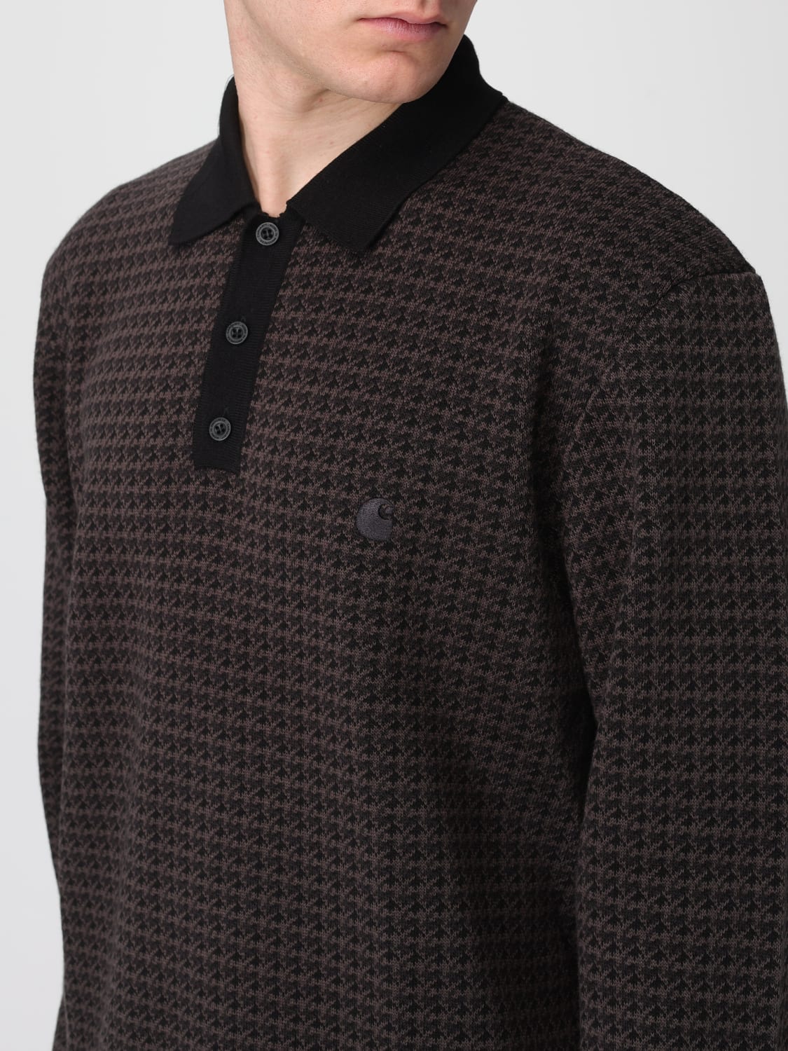 CARHARTT WIP POLO SHIRT: Sweater men Carhartt Wip, Brown - Img 3