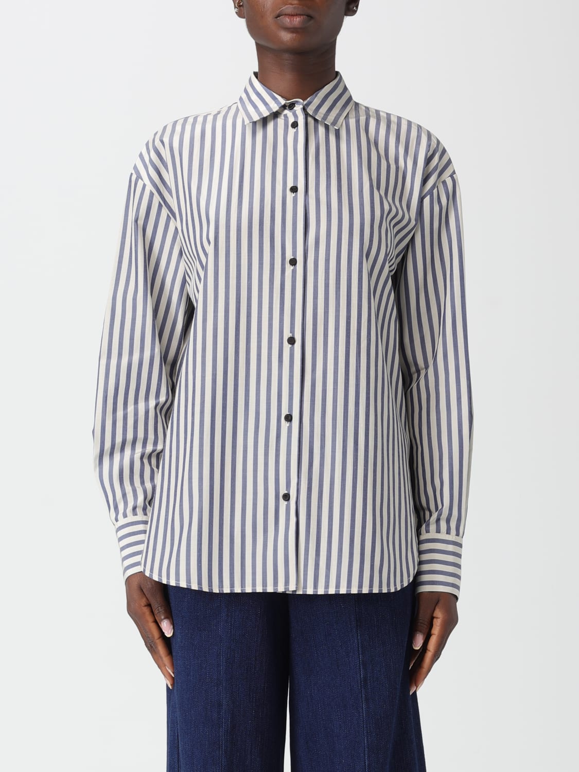 FORTE FORTE HEMDBLUSE: Hemdbluse damen Forte Forte, Blau - Img 1