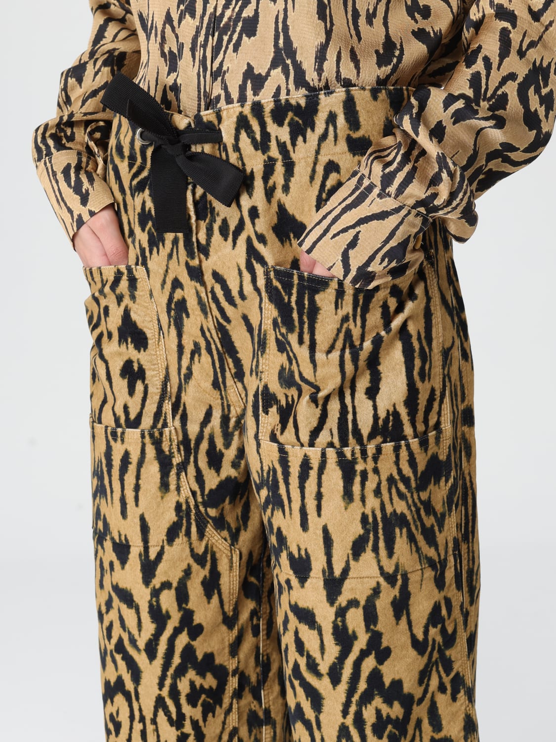 FORTE FORTE PANTALONI: Pantaloni animalier Forte Forte in velluto, Marrone - Img 4