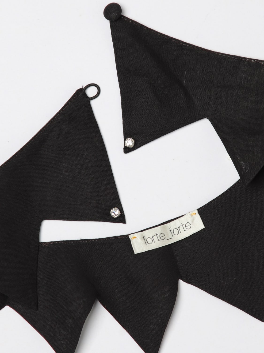 FORTE FORTE CRAVATTA: Colletto Forte Forte in mussola, Nero - Img 4