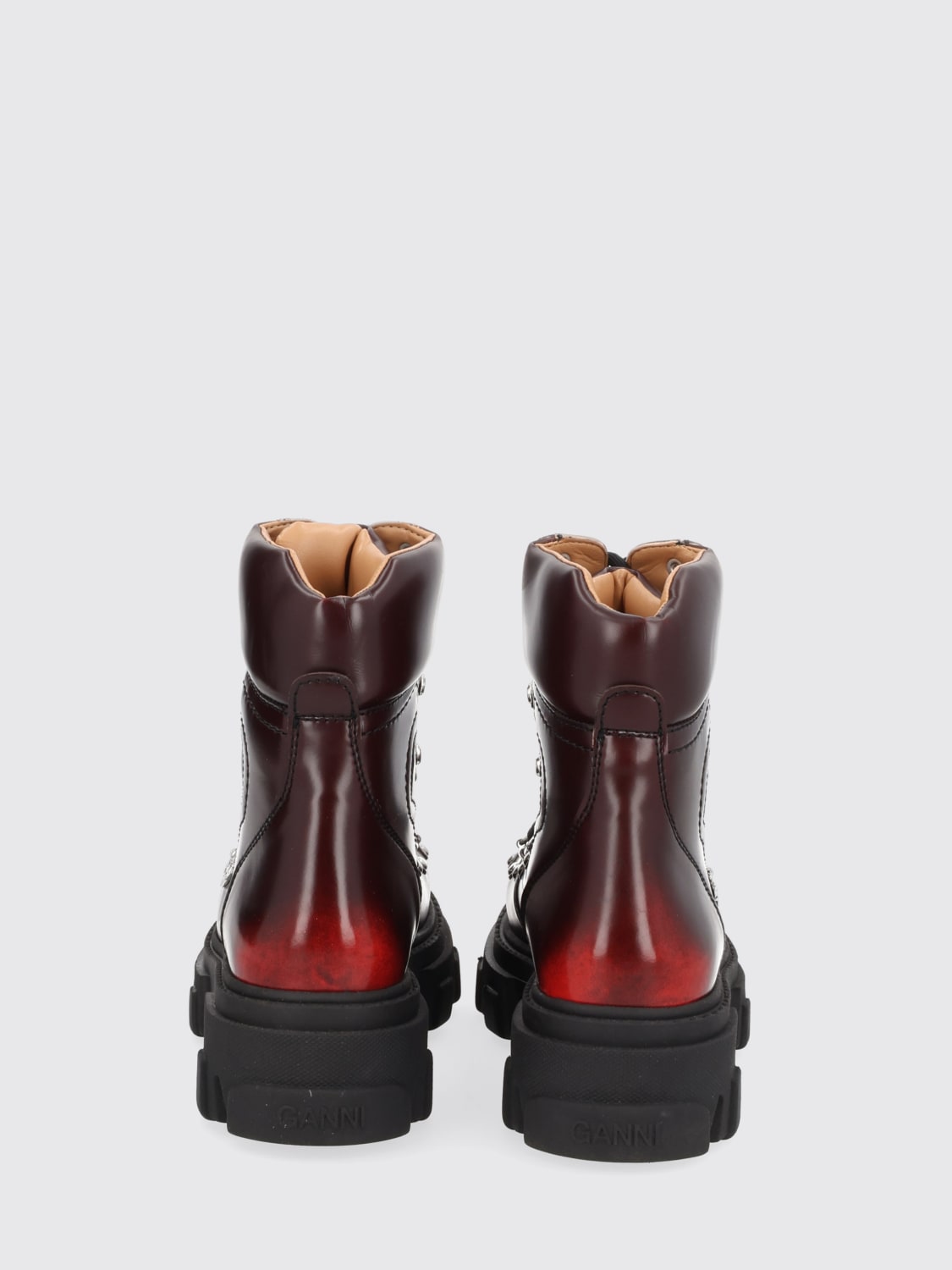 GANNI BOTTES: Bottes femme Ganni, Bordeaux - Img 3