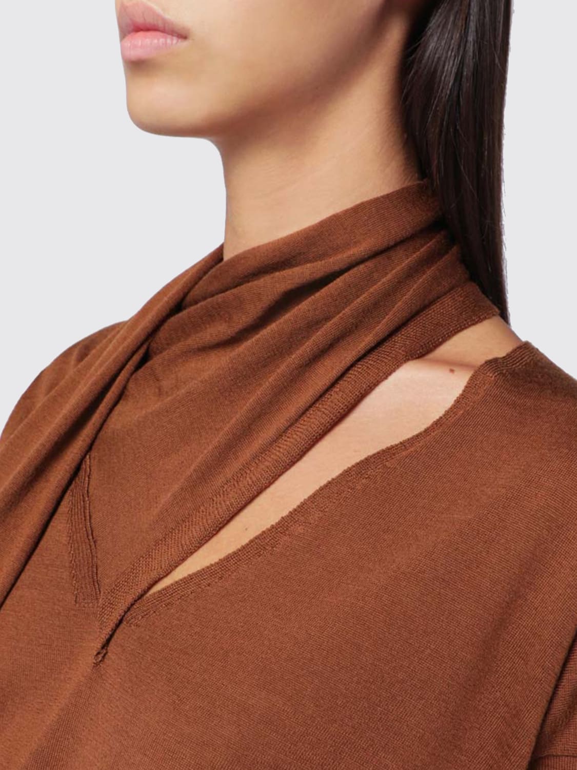 ROBERTO COLLINA 毛衣: 毛衣 女士 Roberto Collina, 棕色 - Img 3